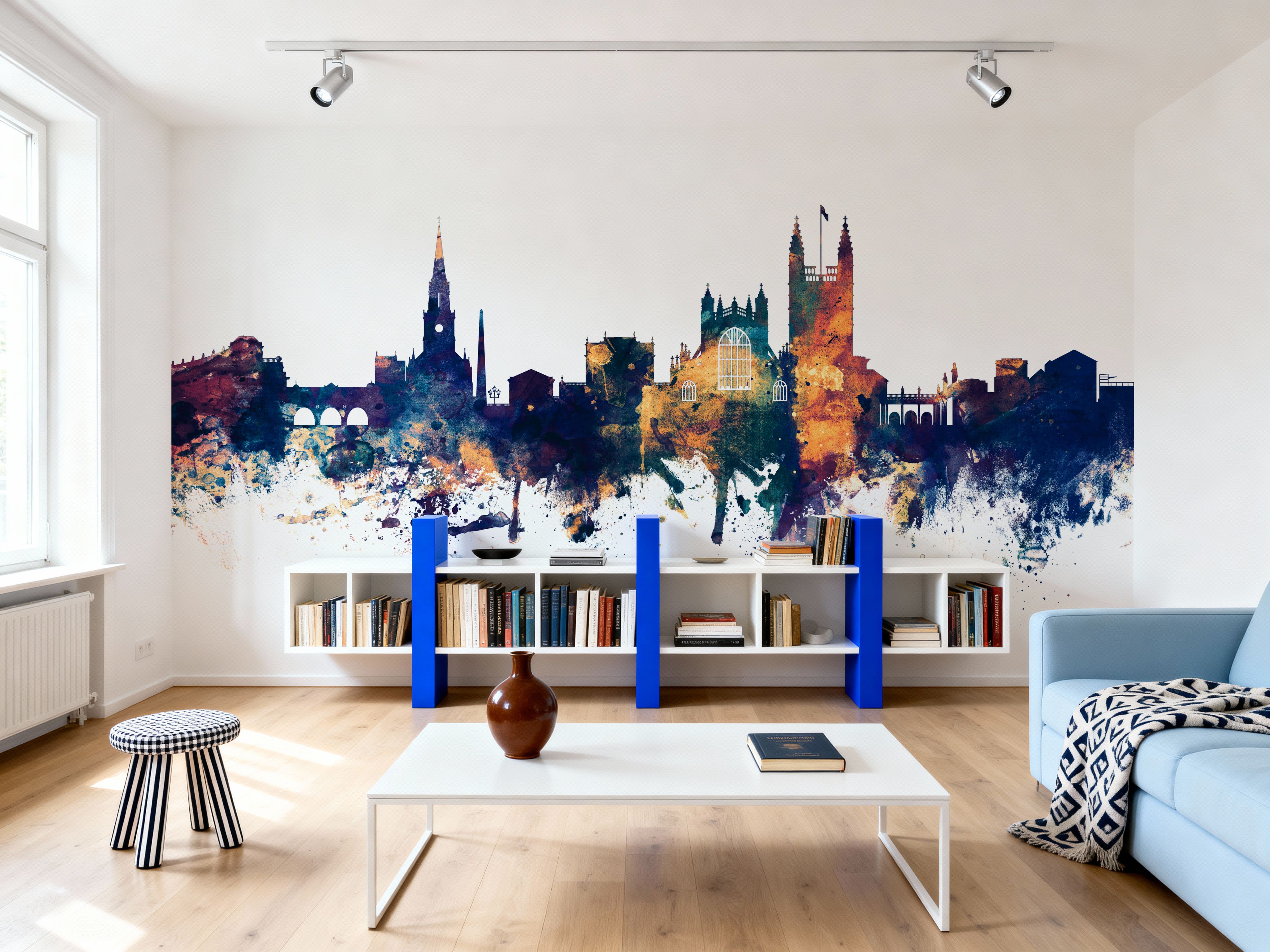 Bath England Skyline Blue & Bronze