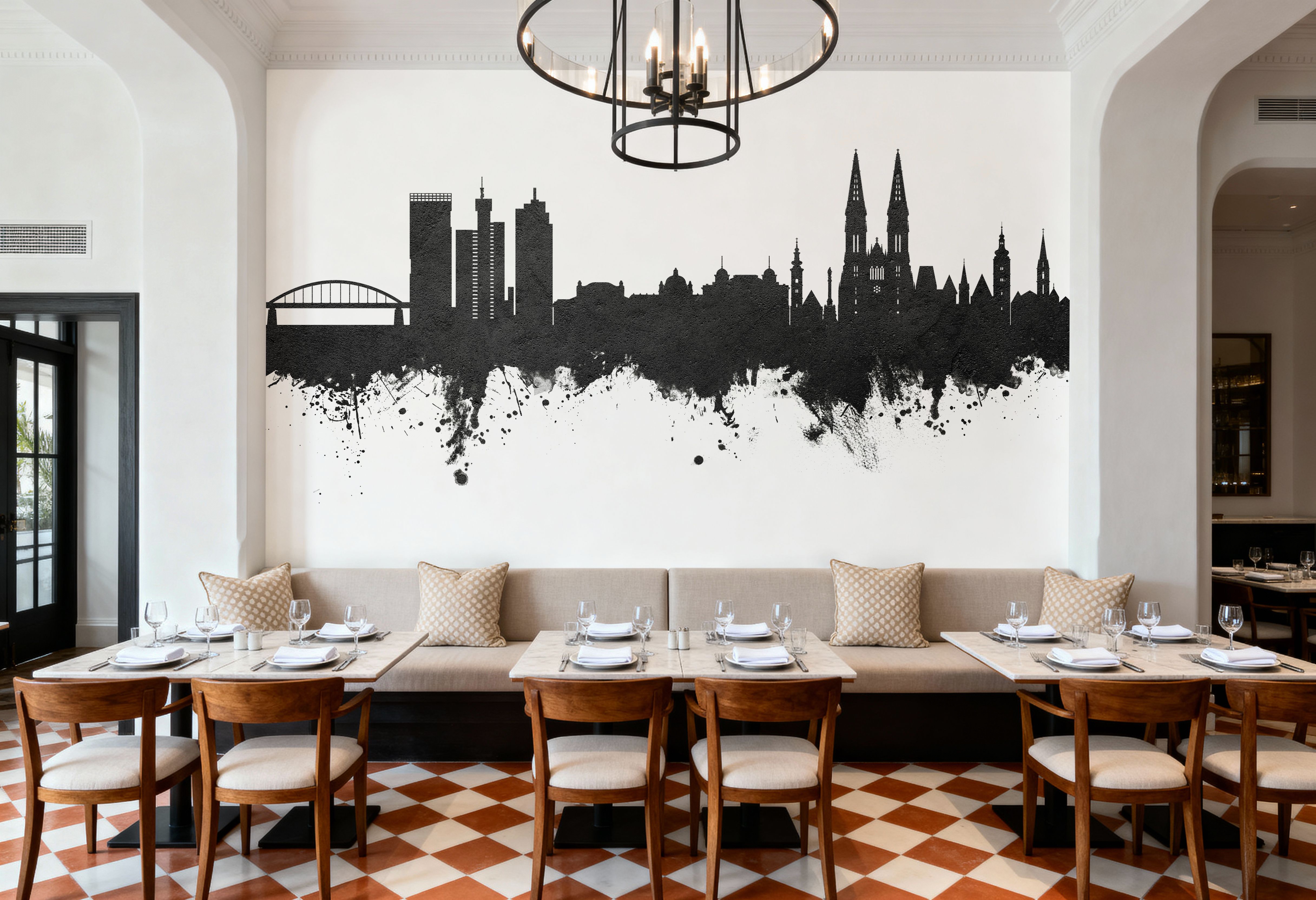 Zagreb Croatia Skyline Black & White