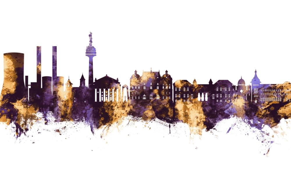 Galaţi Romania Skyline Purple & Gold