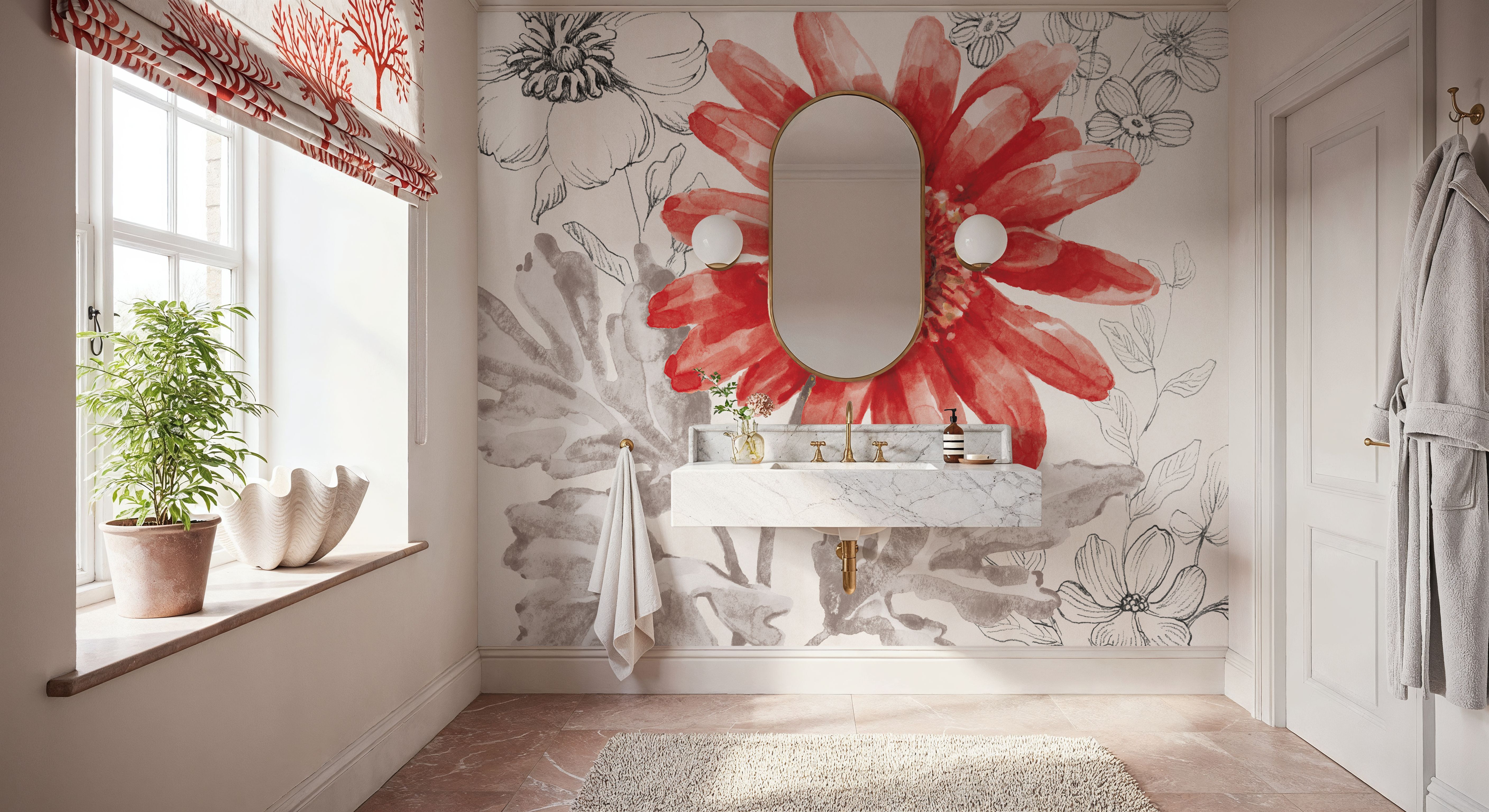 Flora Toile IV, Wallpaper