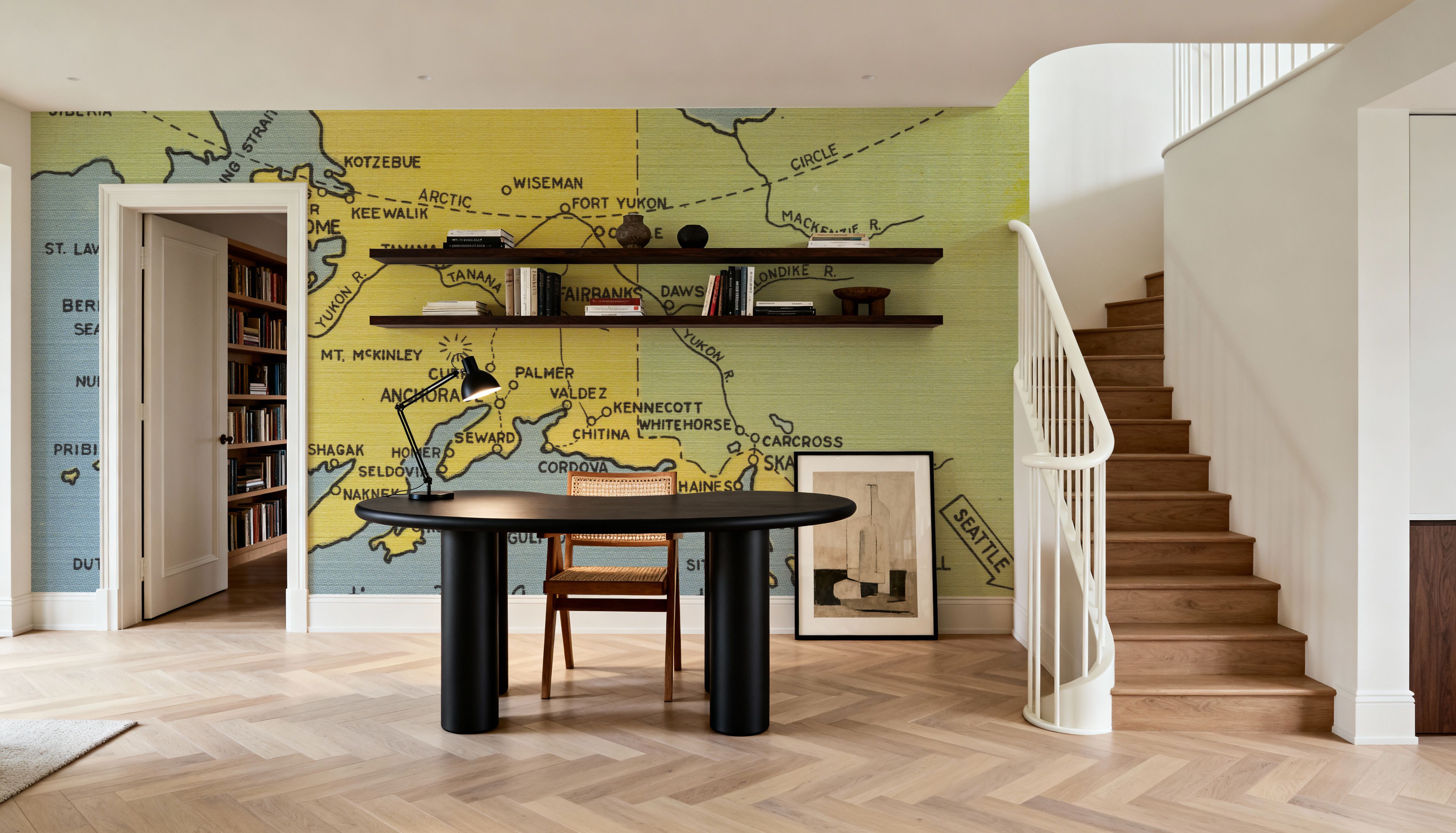 Greetings from Alaska - Screenprint Postcard, Wallpaper