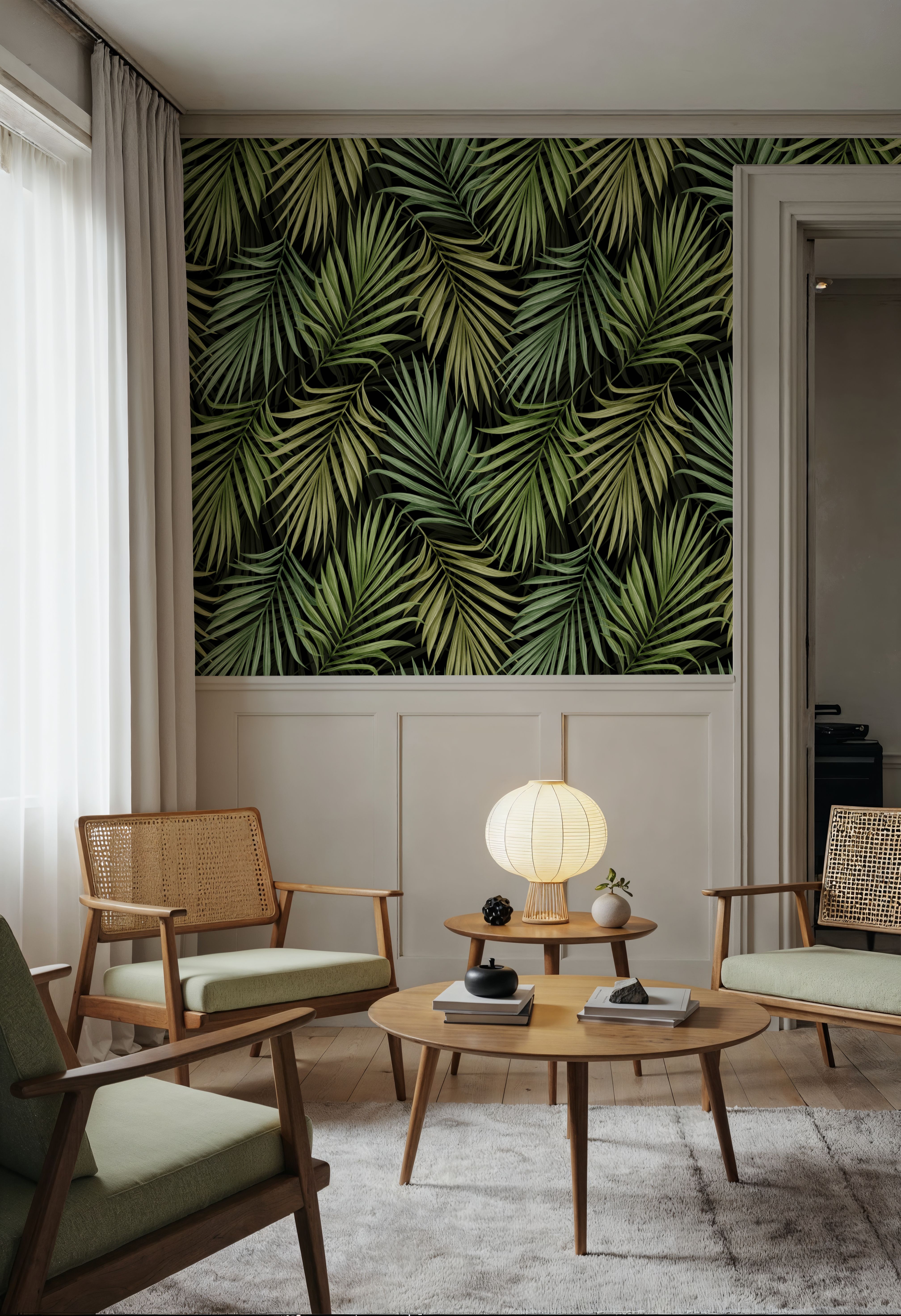 Bright Palms Pattern, Lush Green