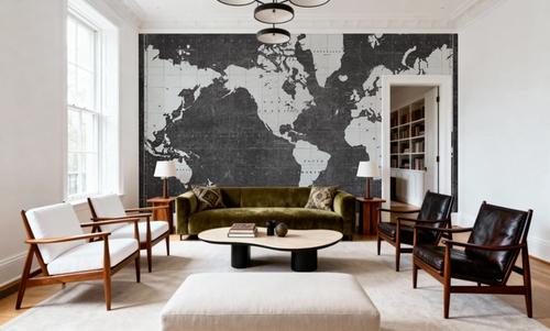 Blueprint World Map Gray