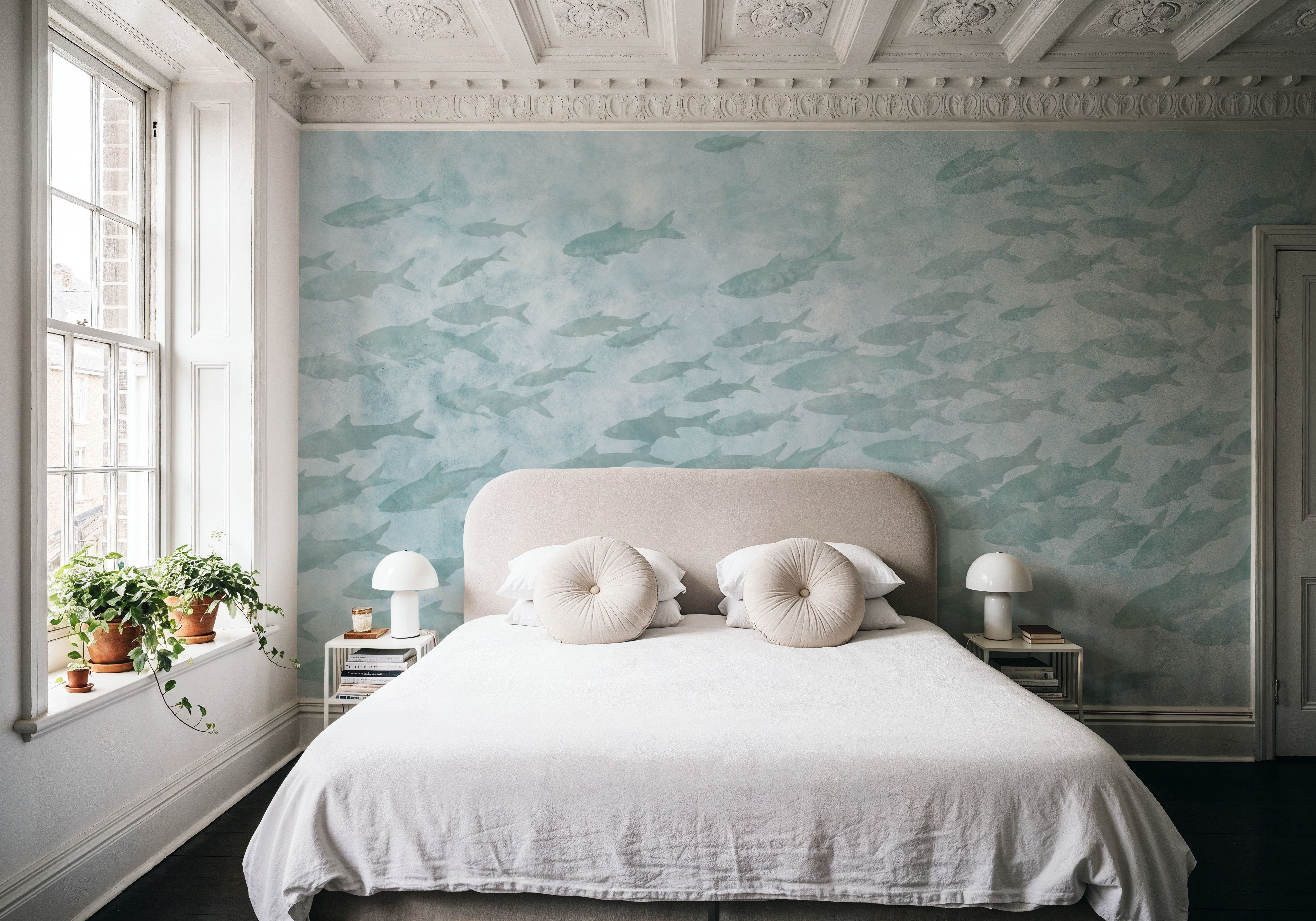 Sumi Current, Seafoam, Tapet