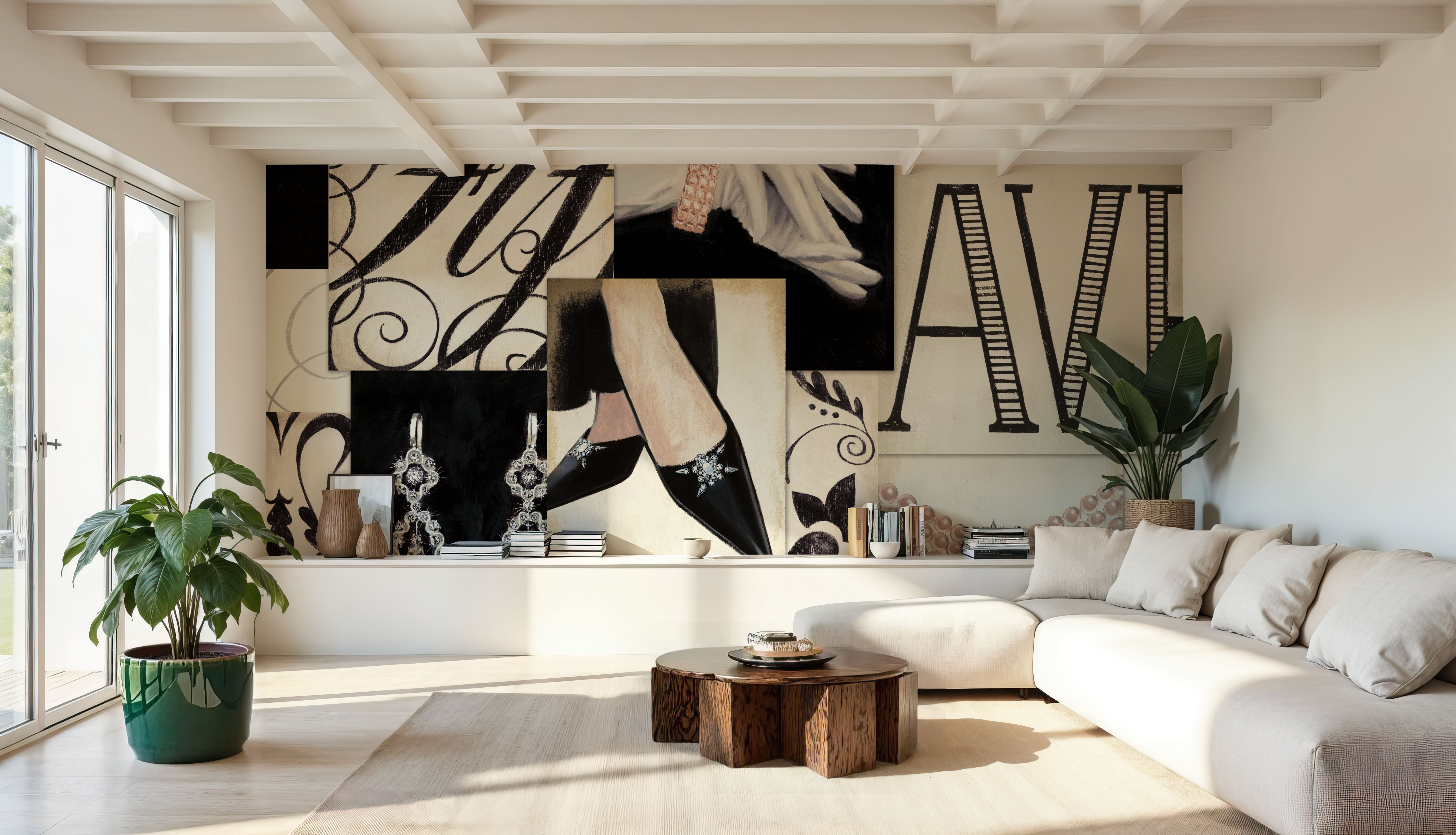 Wall Mural - Fifth Avenue Collage - Fashion mural wallpaper - Bedroom - Wallism US - Premium, Textured or Peel & Stick