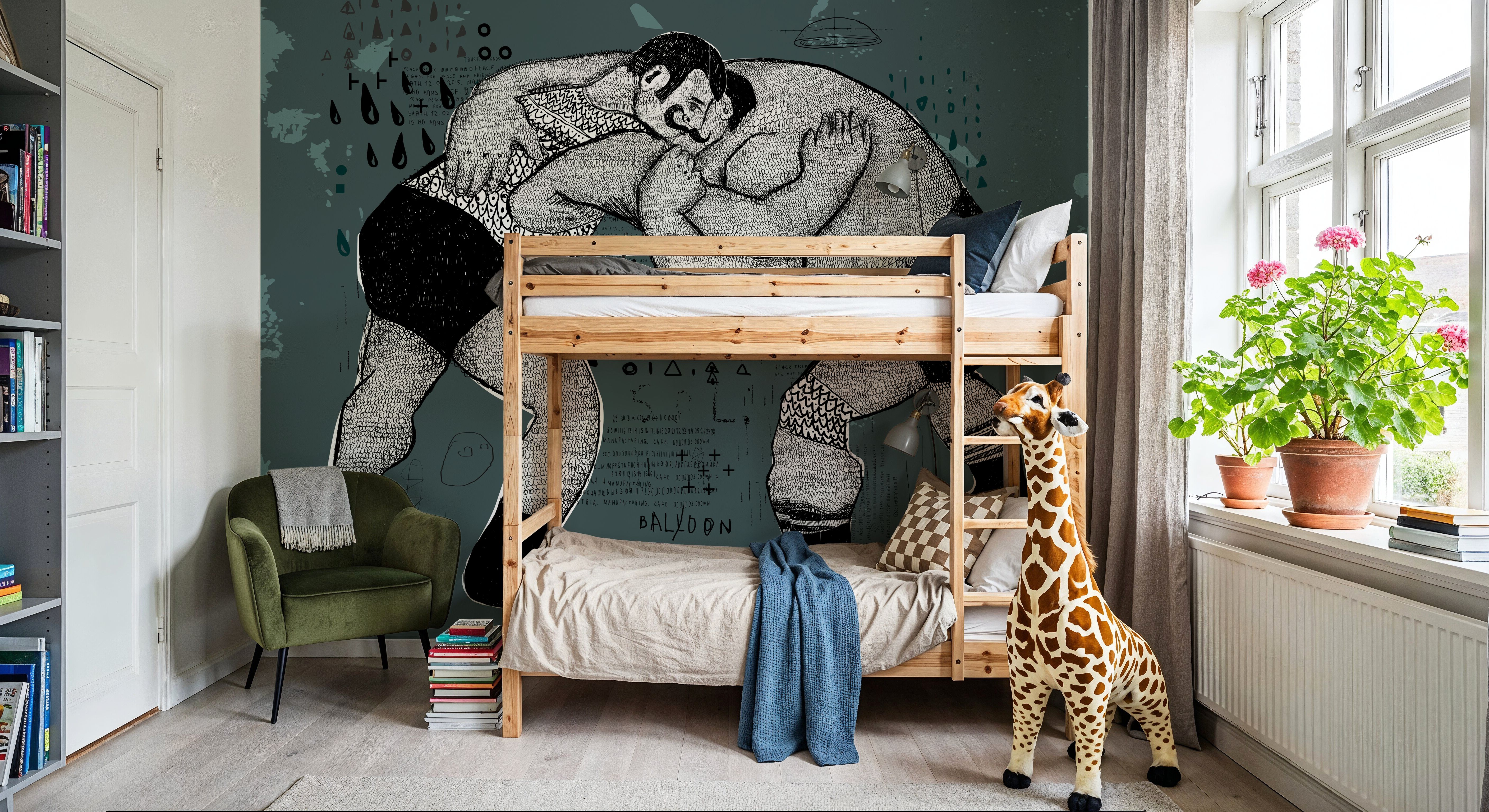 Wrestling Study, Wallpaper