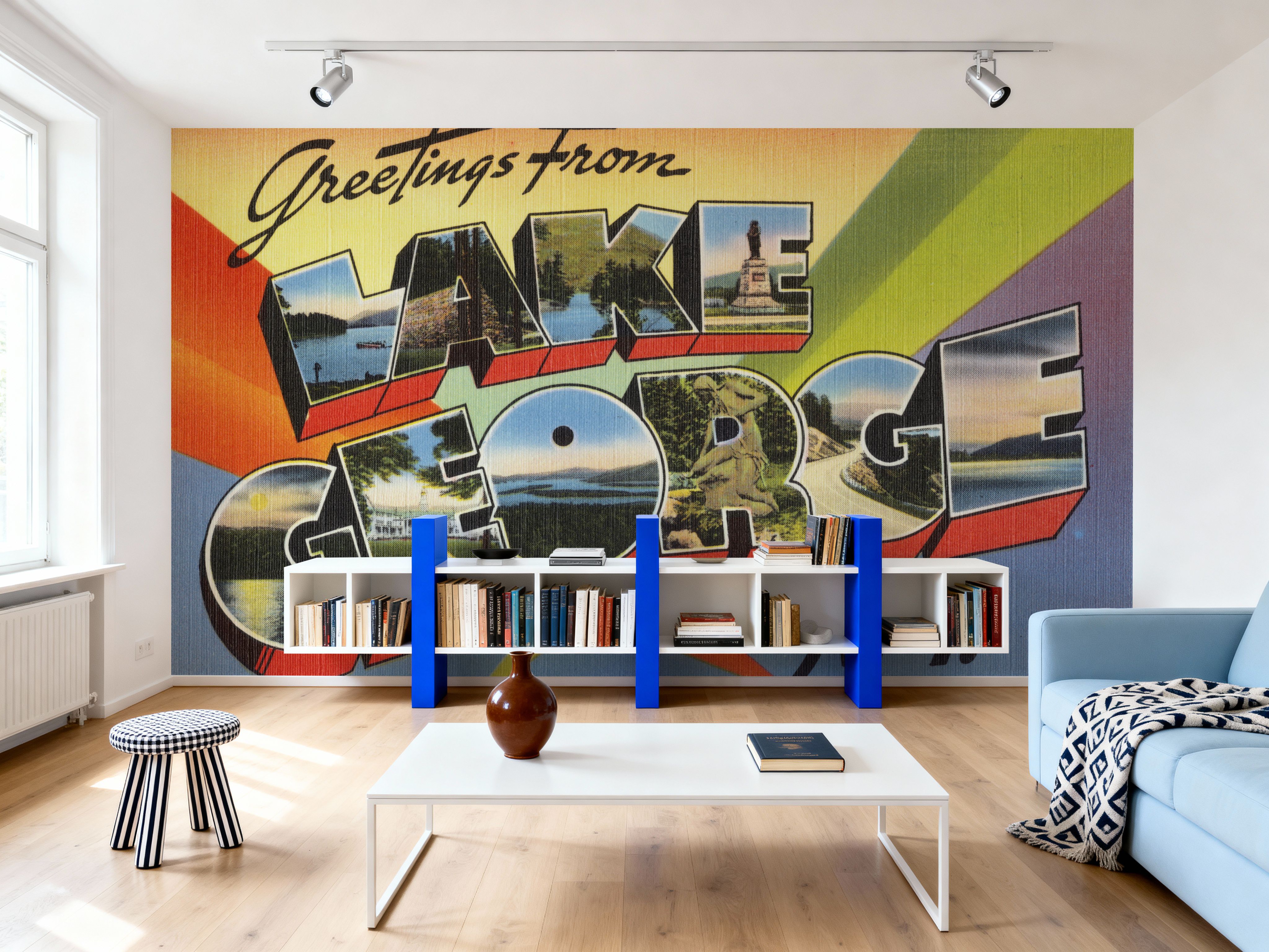 Greetings from Lake George - Screenprint Postcard