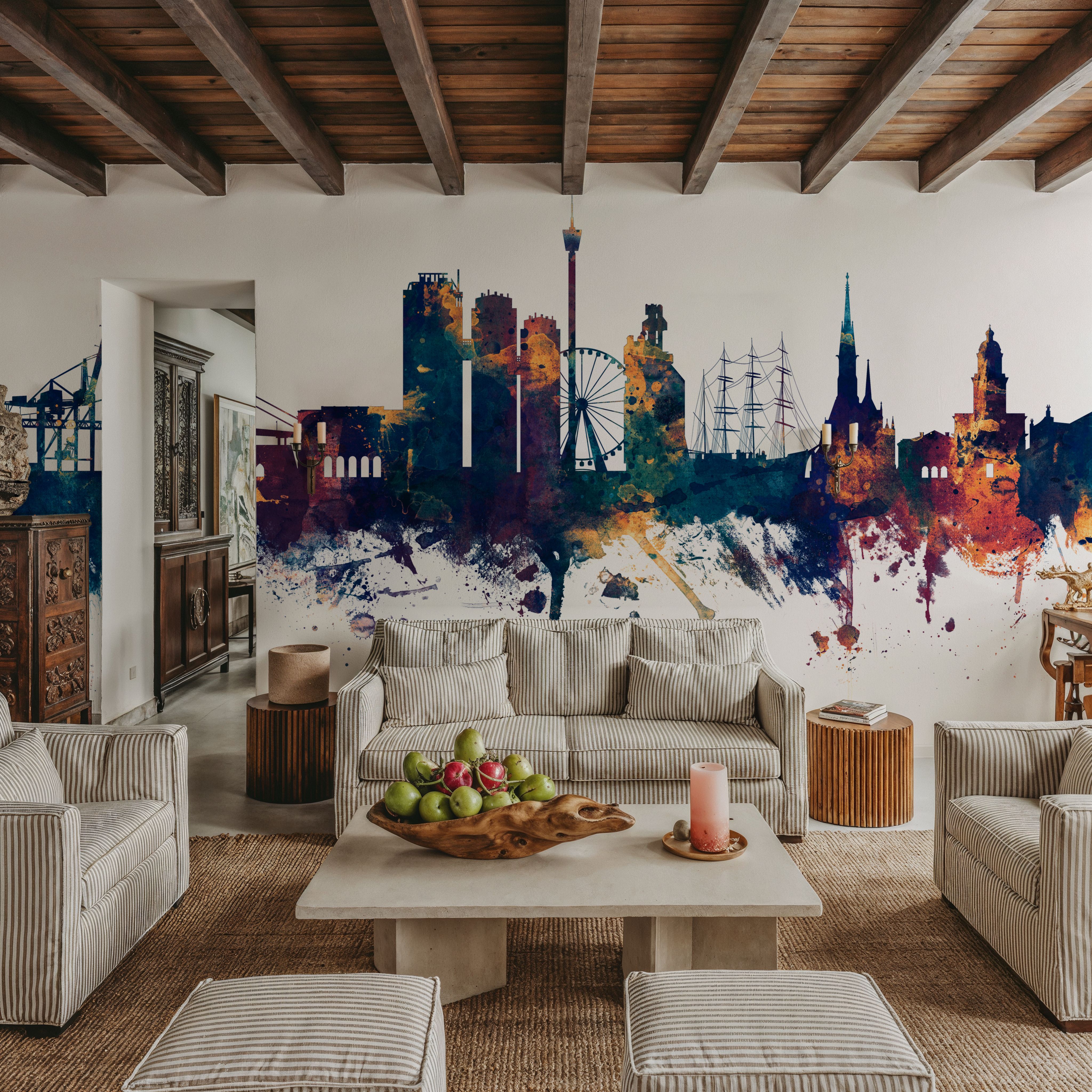 Gothenburg Skyline Blue & Bronze