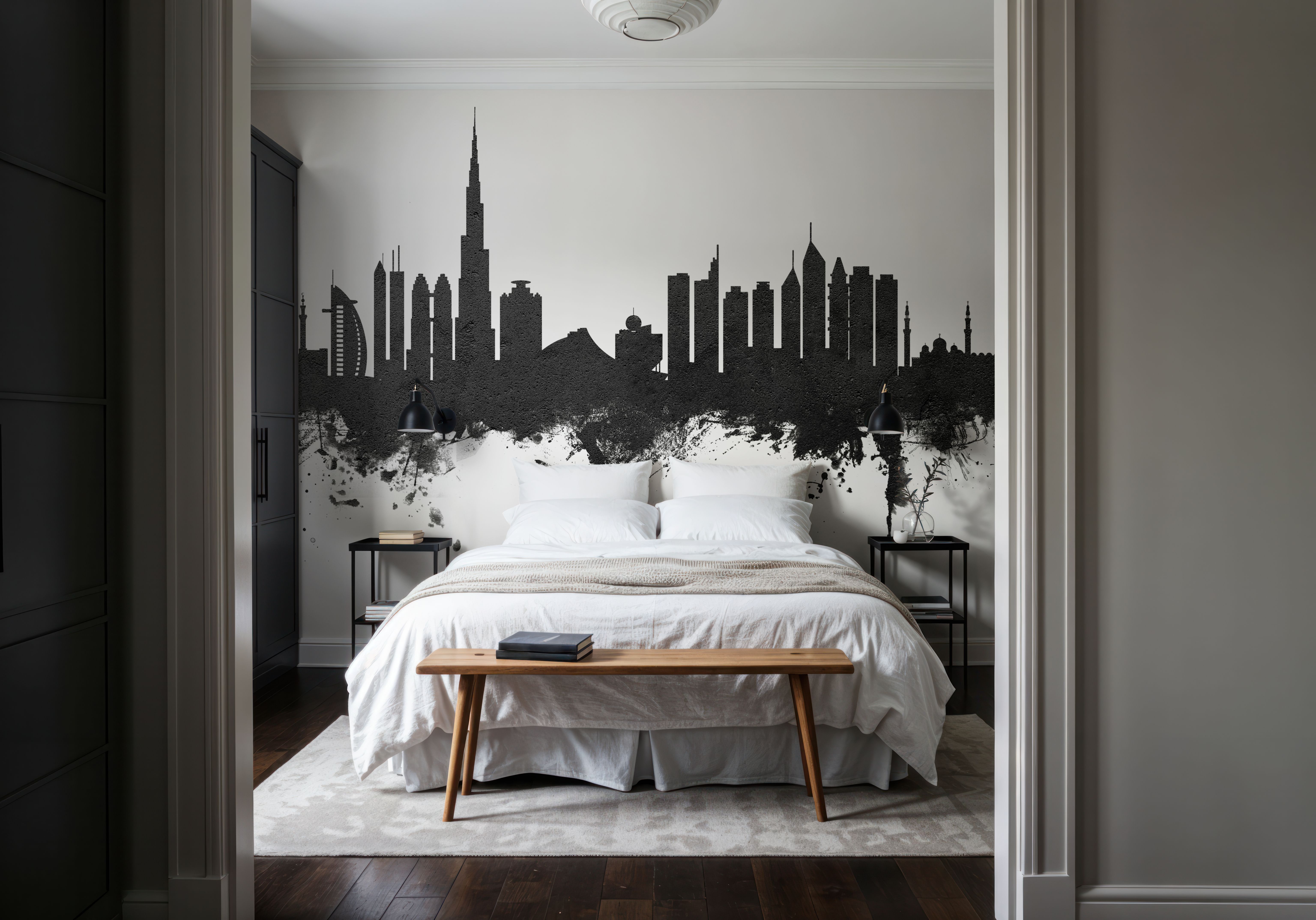 Dubai Skyline Black & White