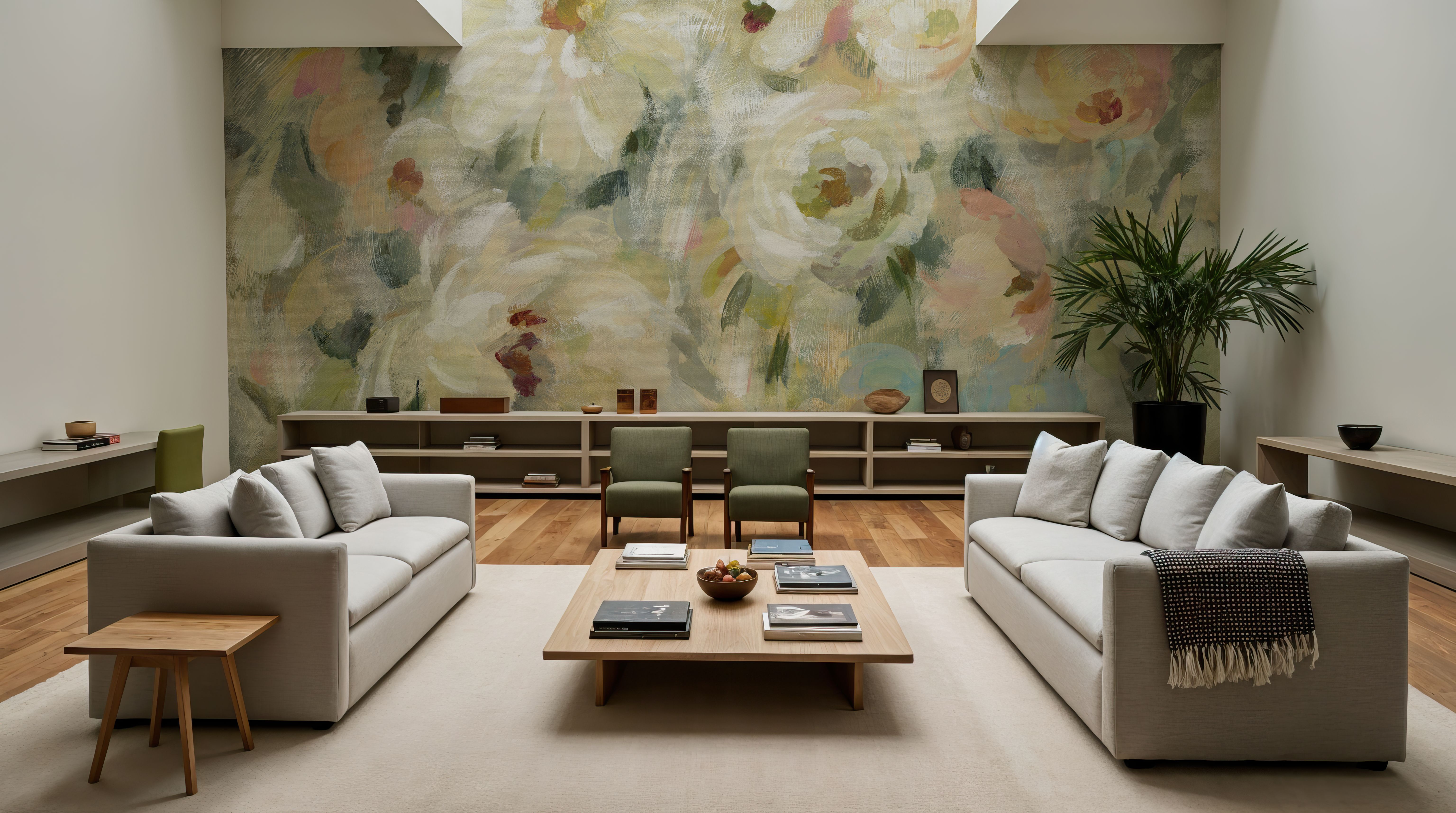 Expressive Pale Floral on Canvas