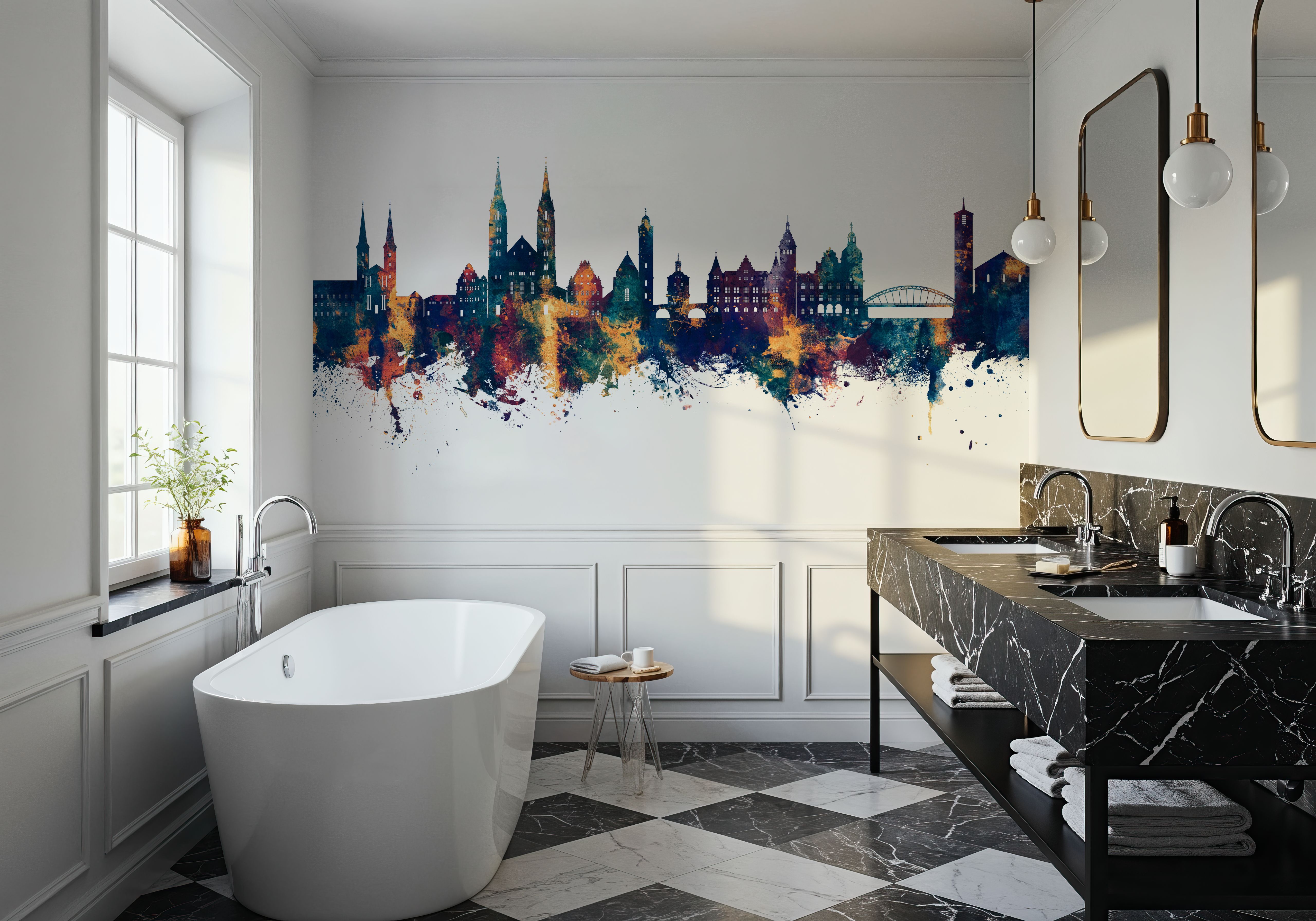 Bamberg Germany Skyline Blue & Bronze