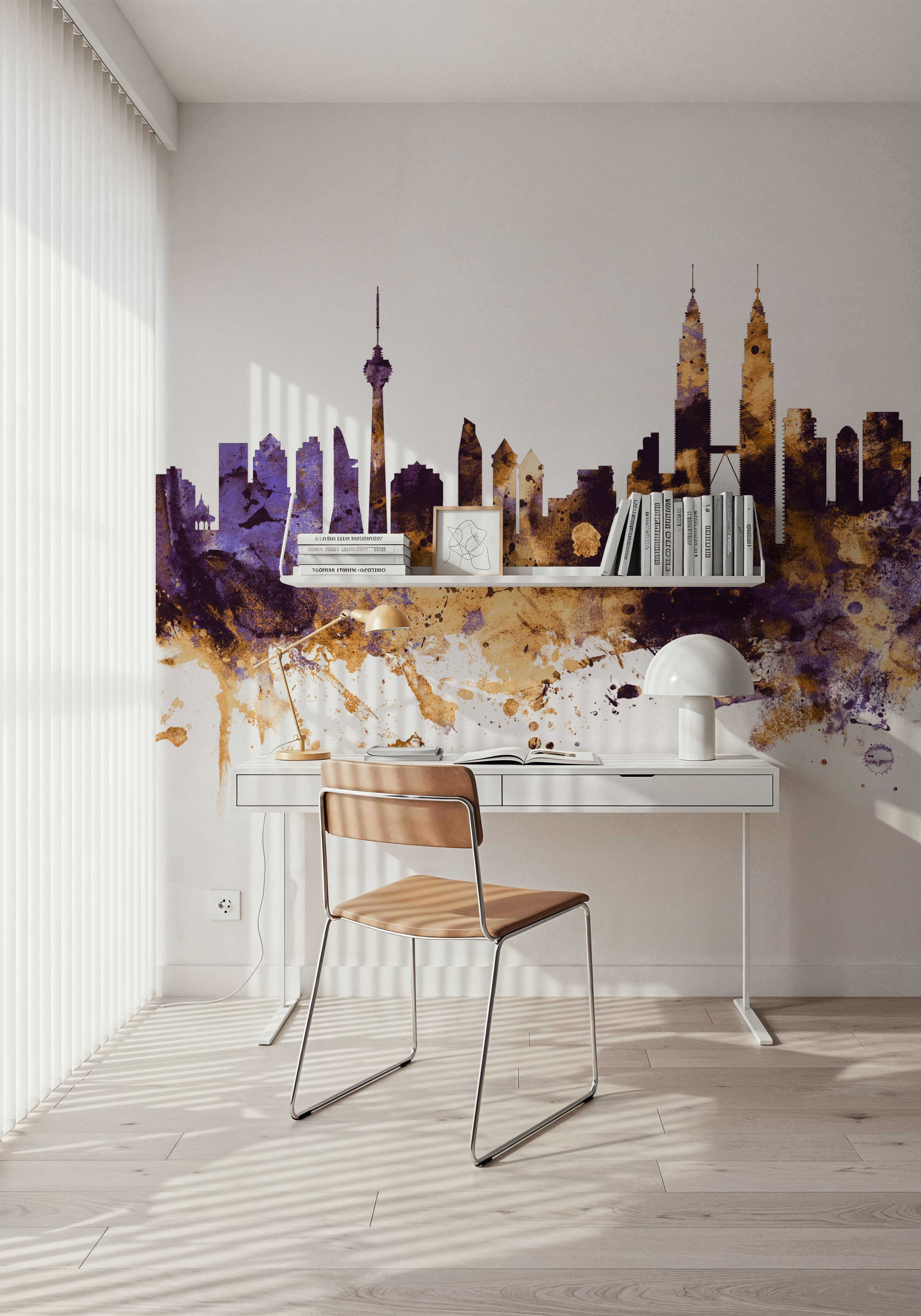 Kuala Lumpur Skyline Purple & Gold