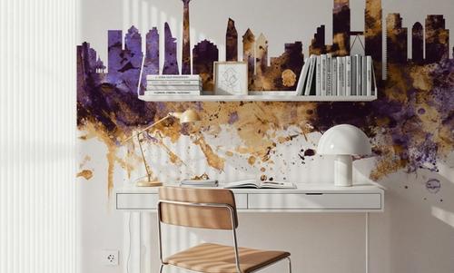 Kuala Lumpur Skyline Purple & Gold