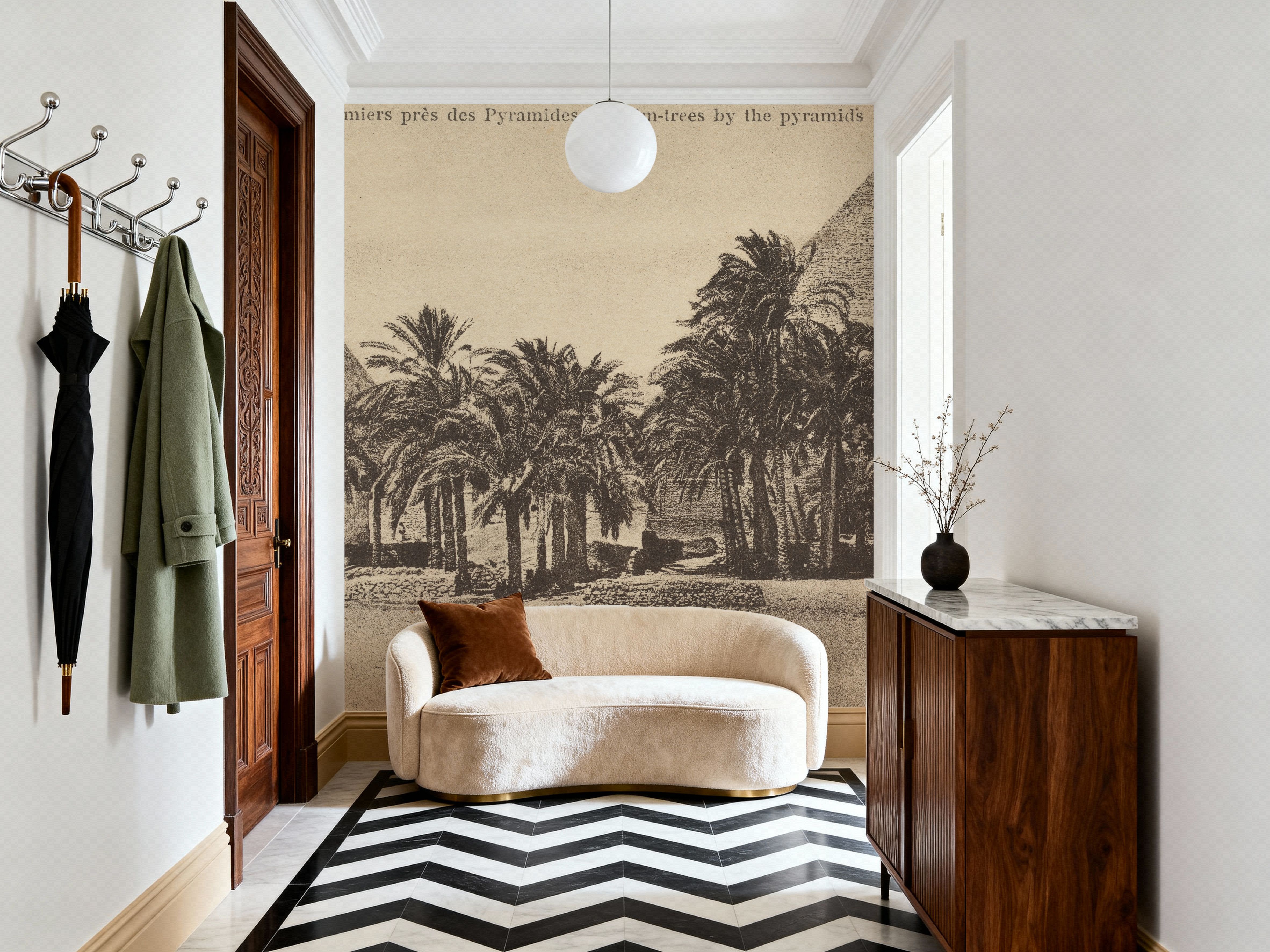 Pyramid Palmtrees Postcard - Screenprint