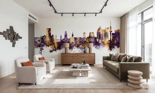 Duisburg Germany Skyline Purple & Gold