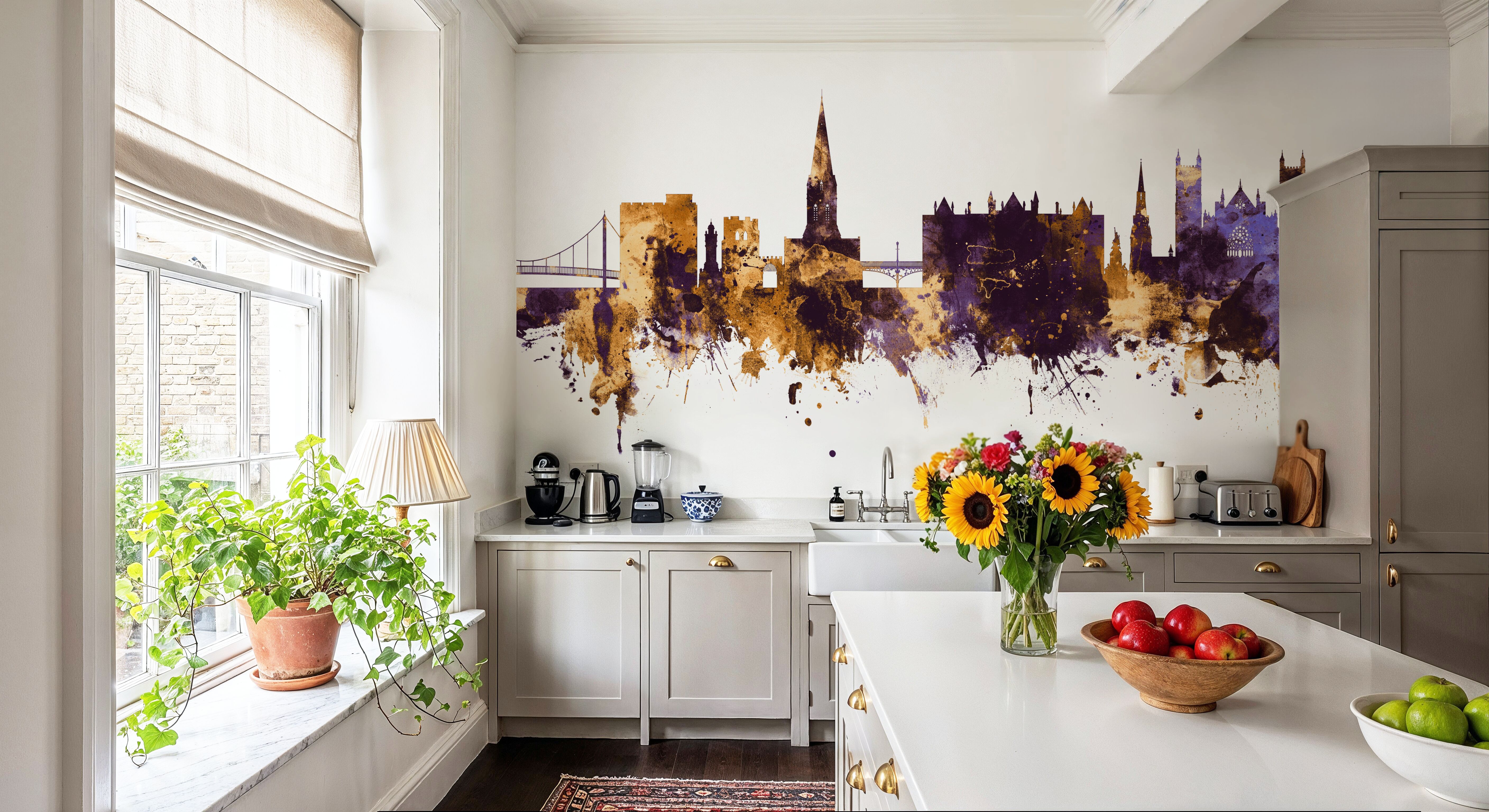 Exeter England Skyline Purple & Gold