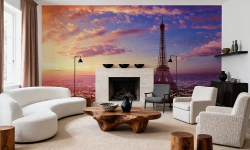 Eiffel Tower Pink Sky