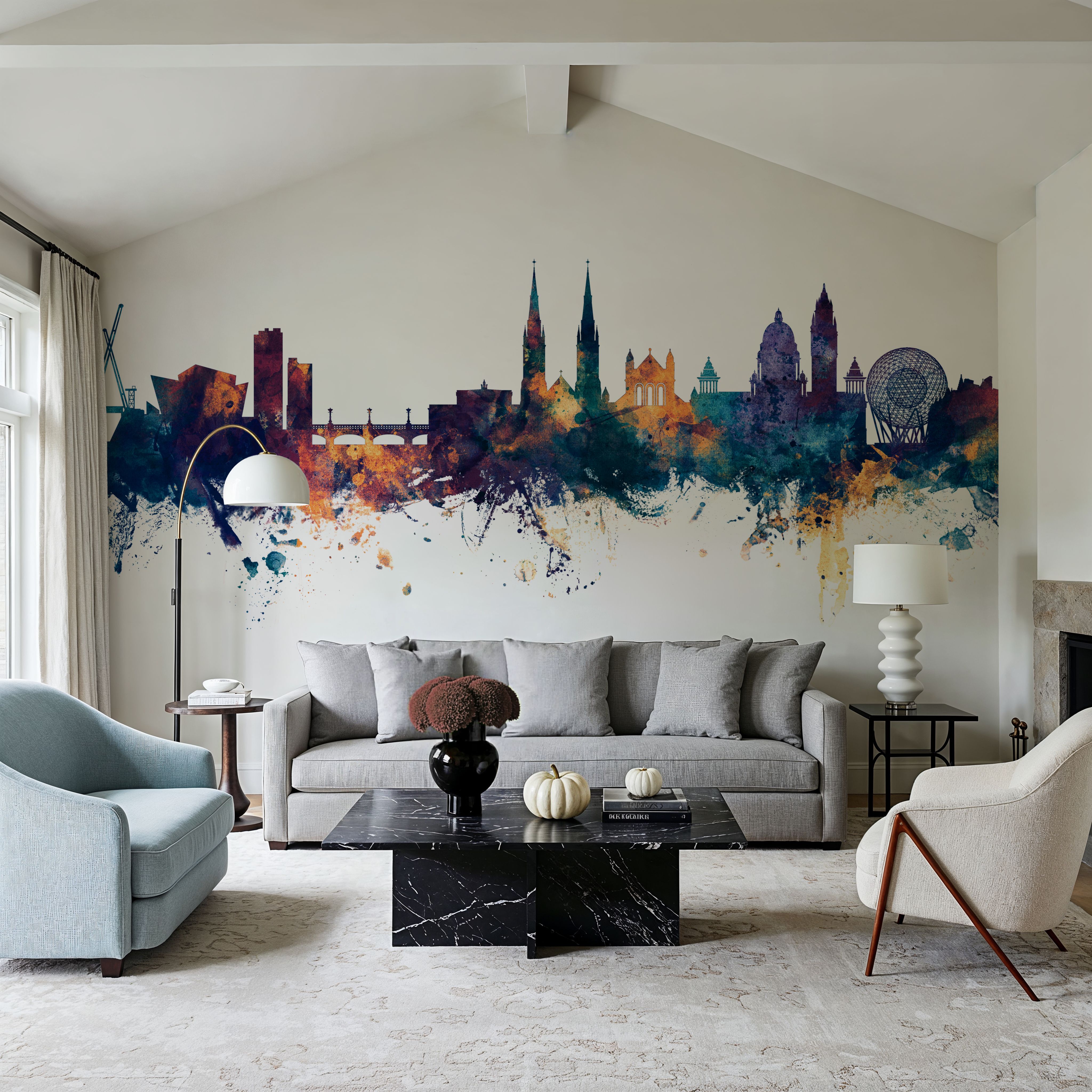 Belfast Northern Ireland Skyline Blue & Bronze