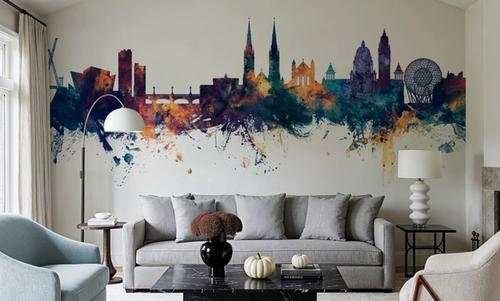Belfast Northern Ireland Skyline Blue & Bronze