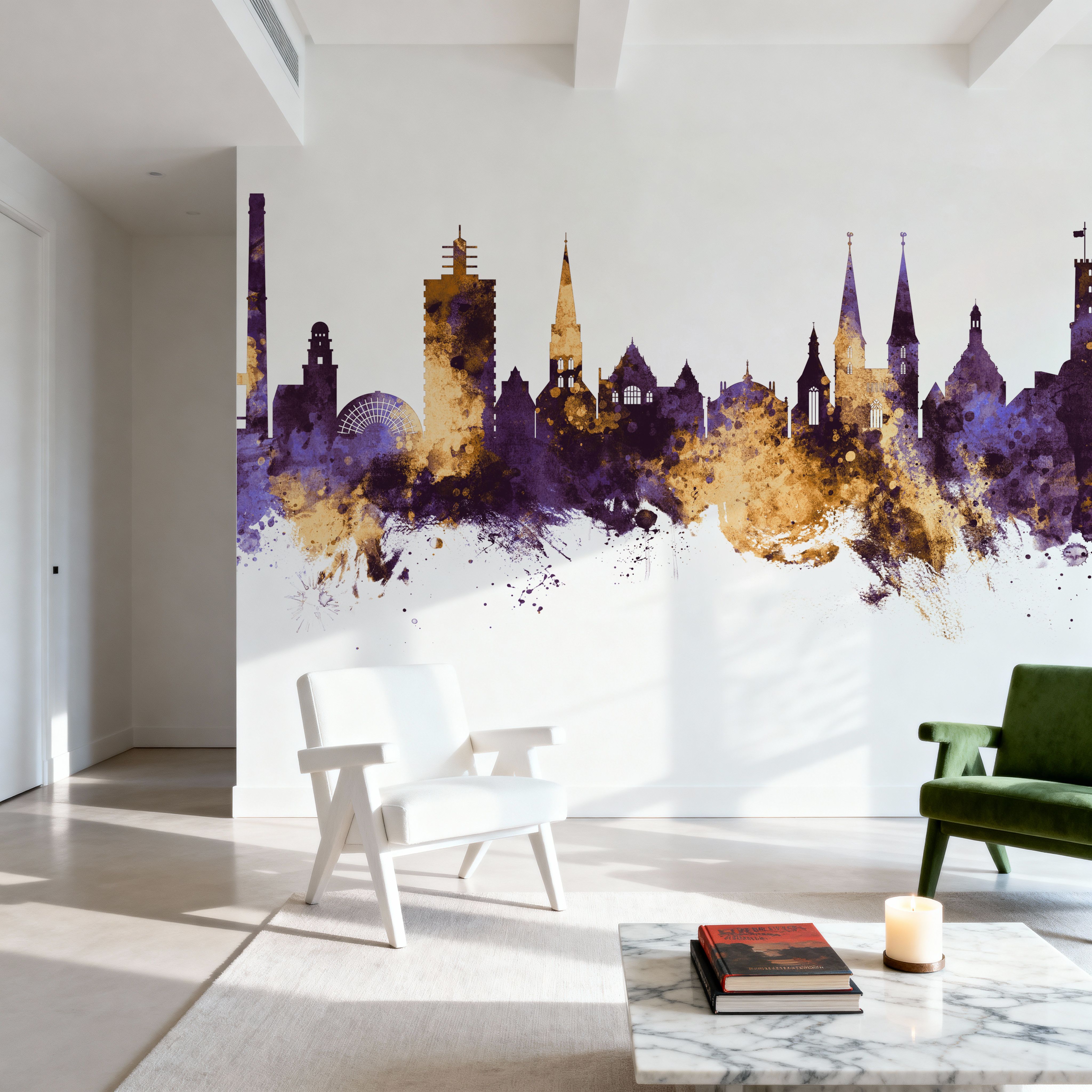 Bielefeld Germany Skyline Purple & Gold