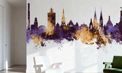 Bielefeld Germany Skyline Purple & Gold
