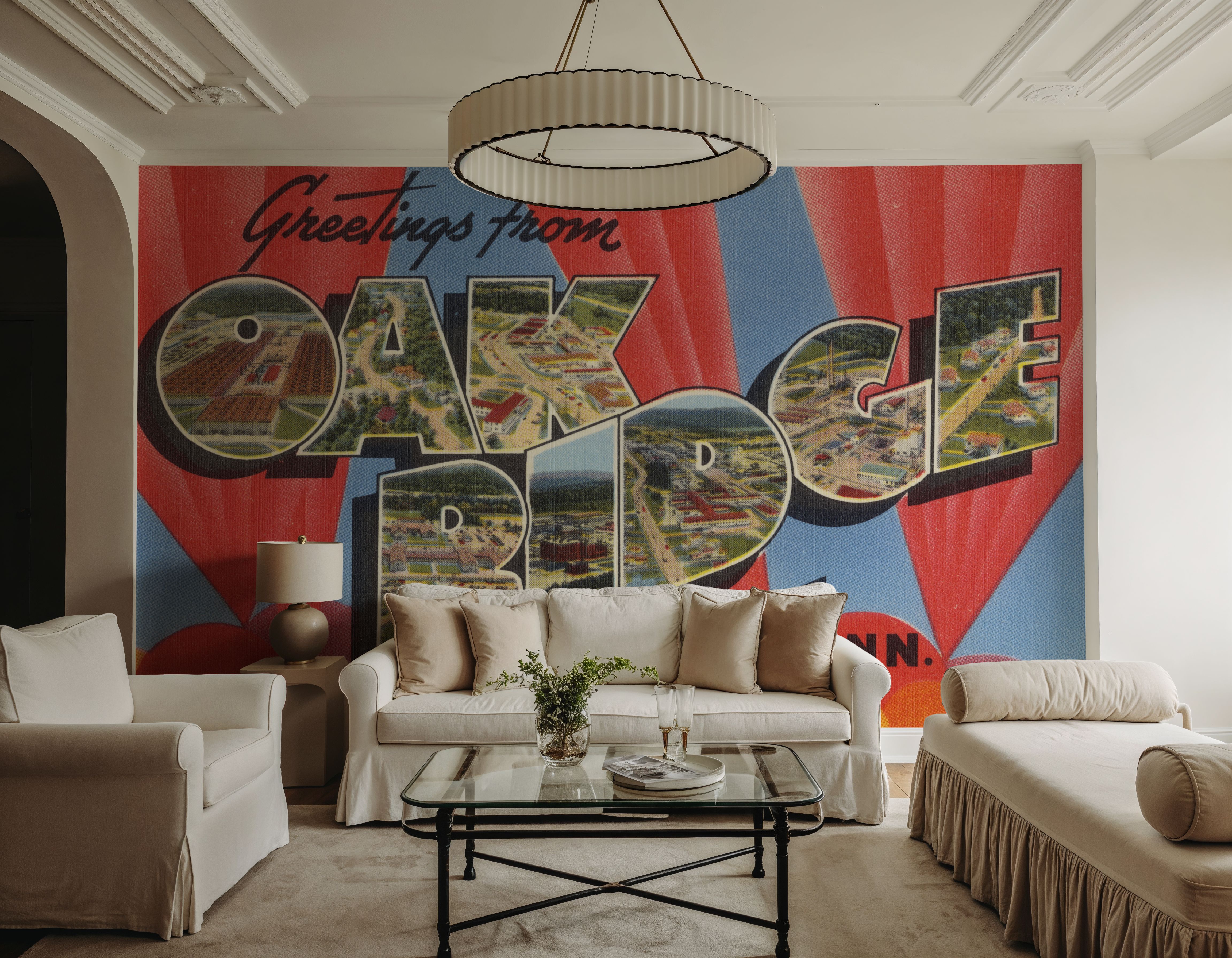 Greetings from Oak Ridge - Screenprint Postcard, Wallpaper