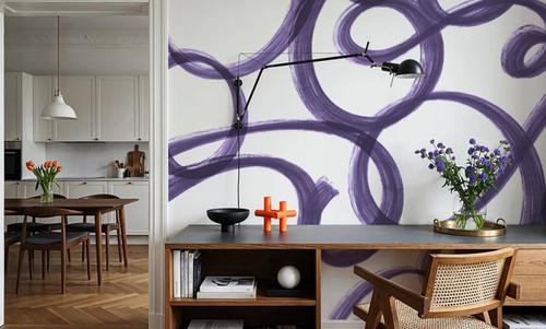 Curly Brush Lines, Grape