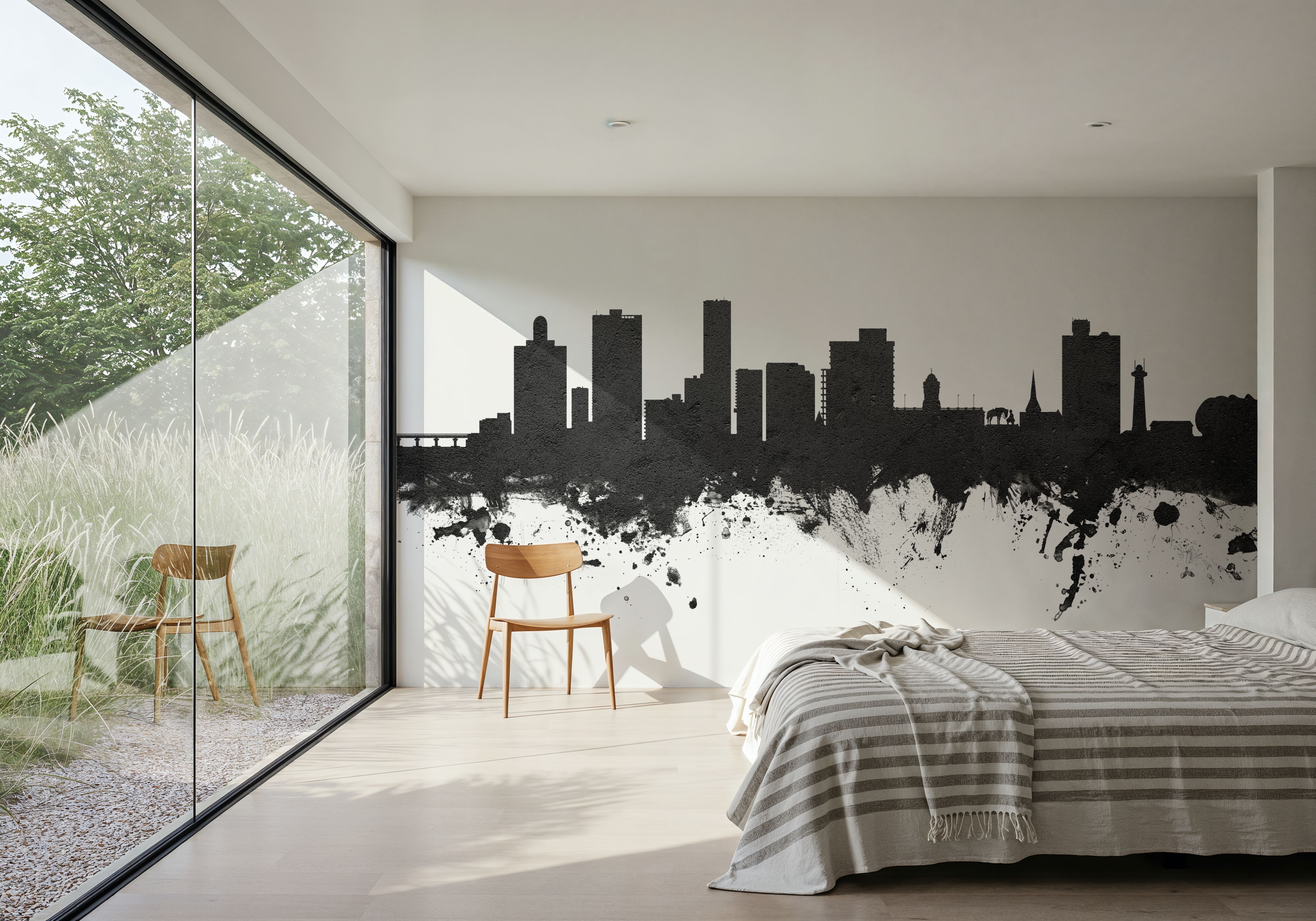 Port Elizabeth South Africa Skyline Black & White , Tapeten