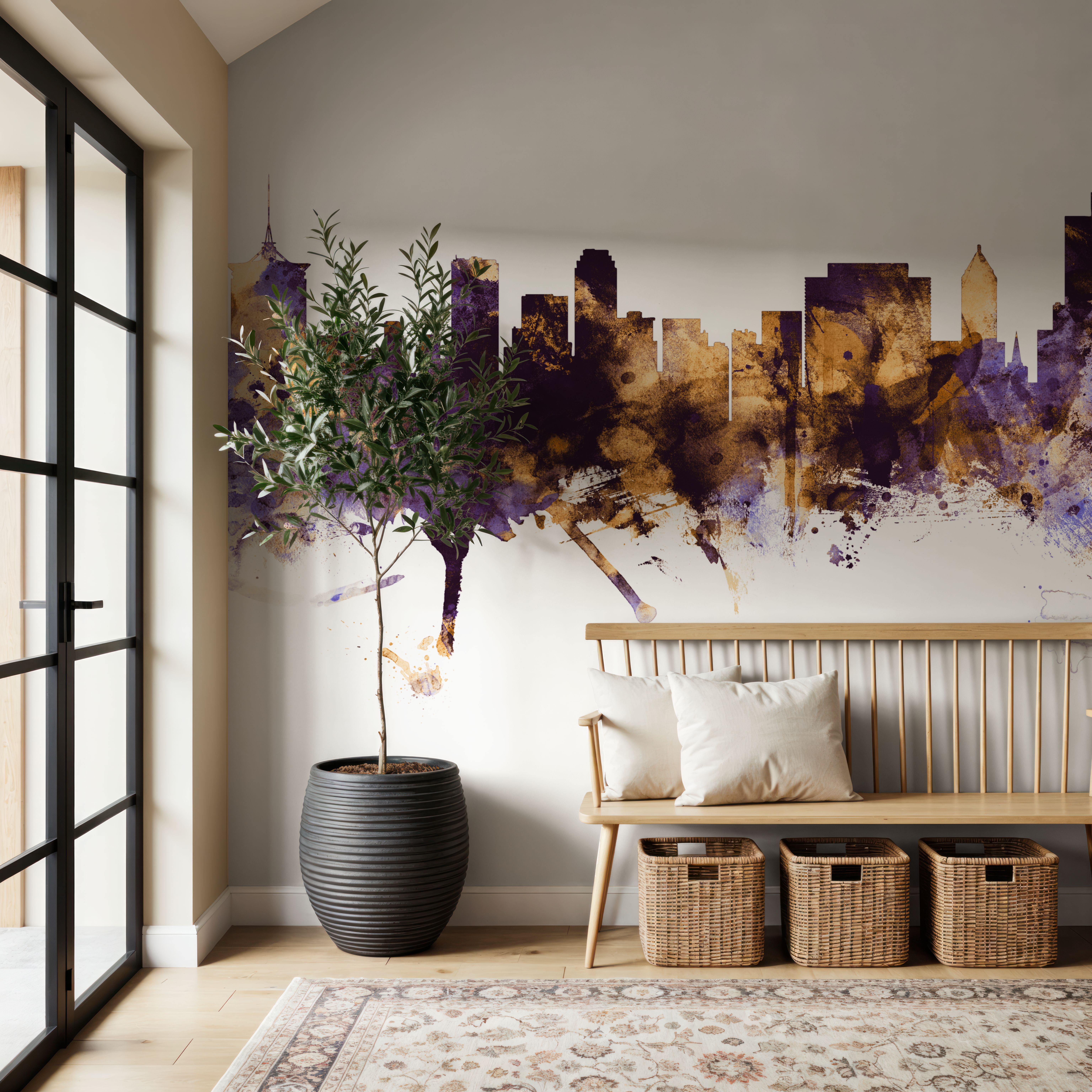 Tulsa Oklahoma Skyline Purple & Gold