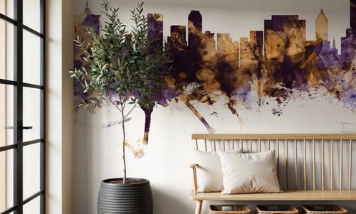 Tulsa Oklahoma Skyline Purple & Gold
