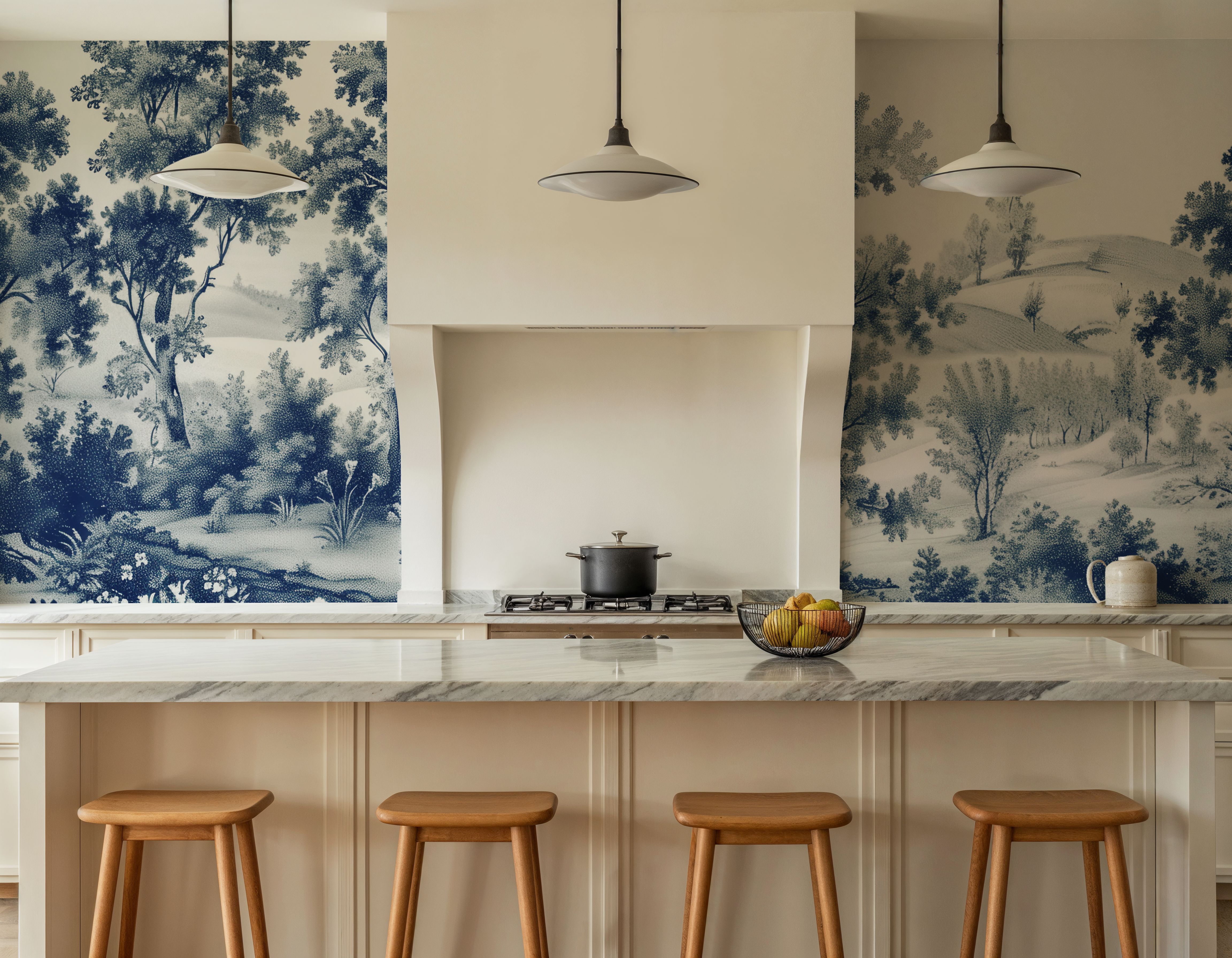 Pastoral Toile, Royal Blue