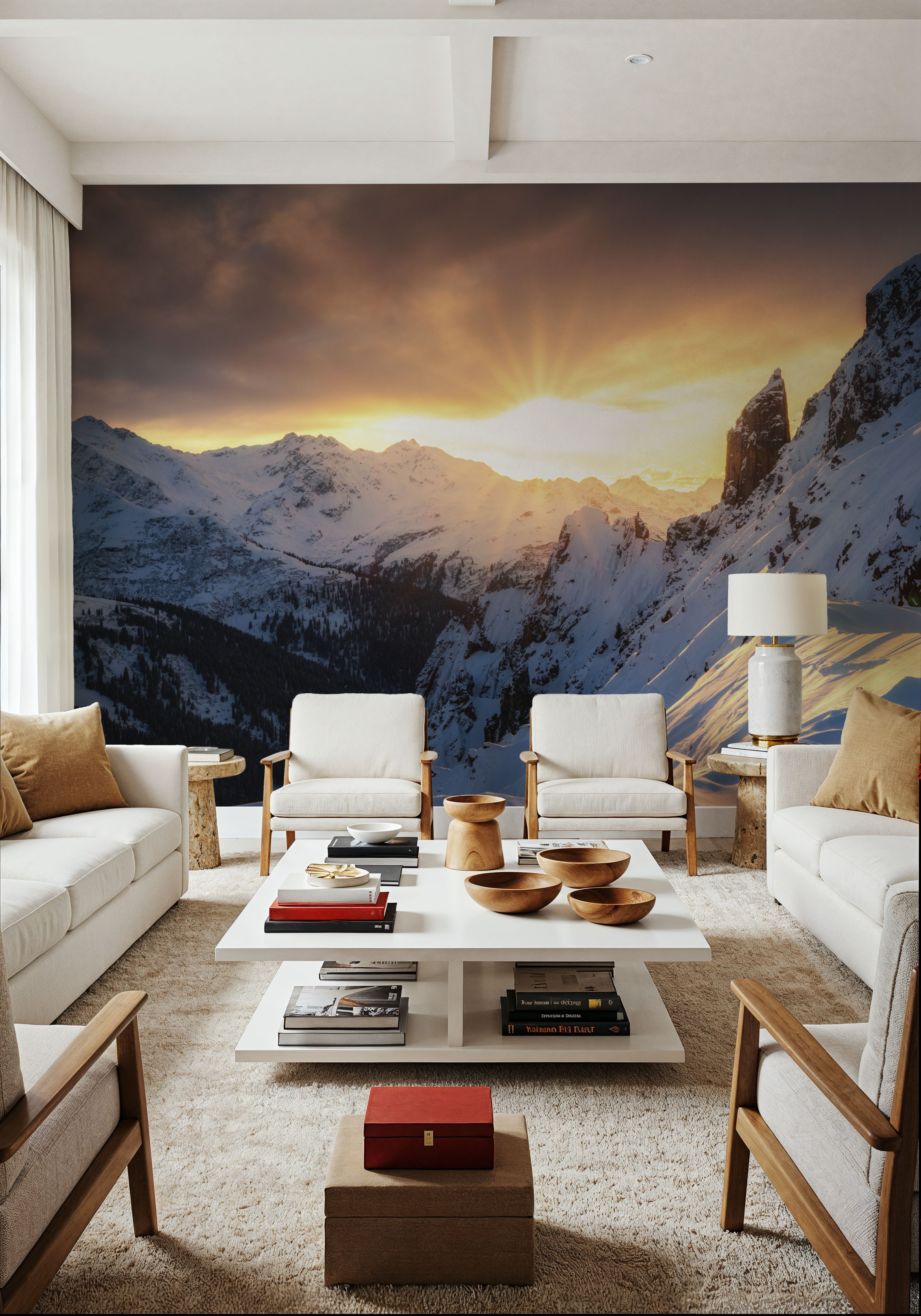 Sun Setting on Snow