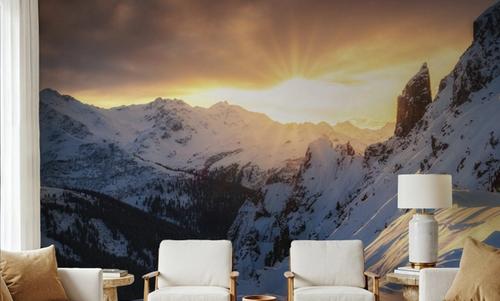Sun Setting on Snow