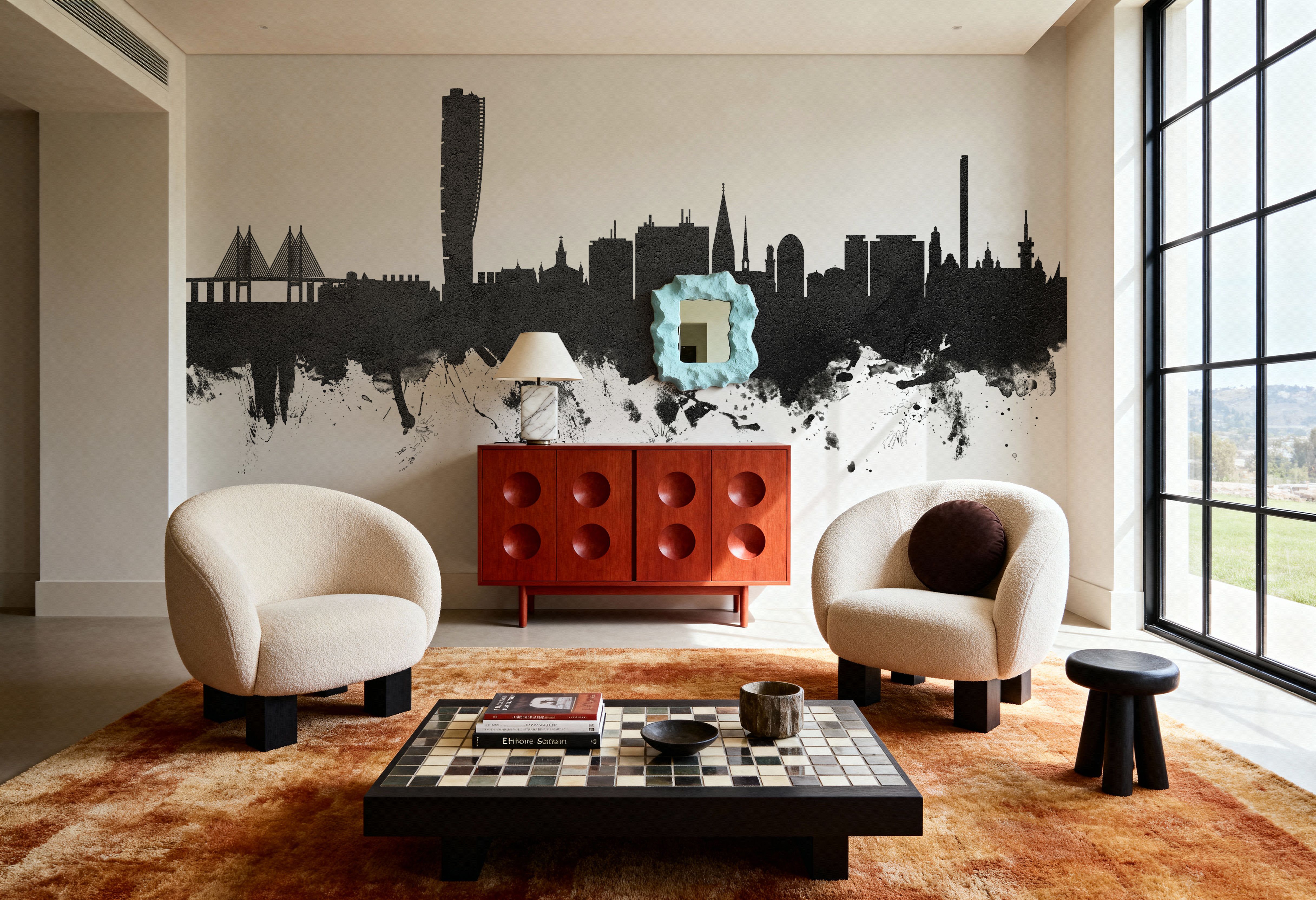 Malmö Sweden Skyline Black & White, Wallpaper