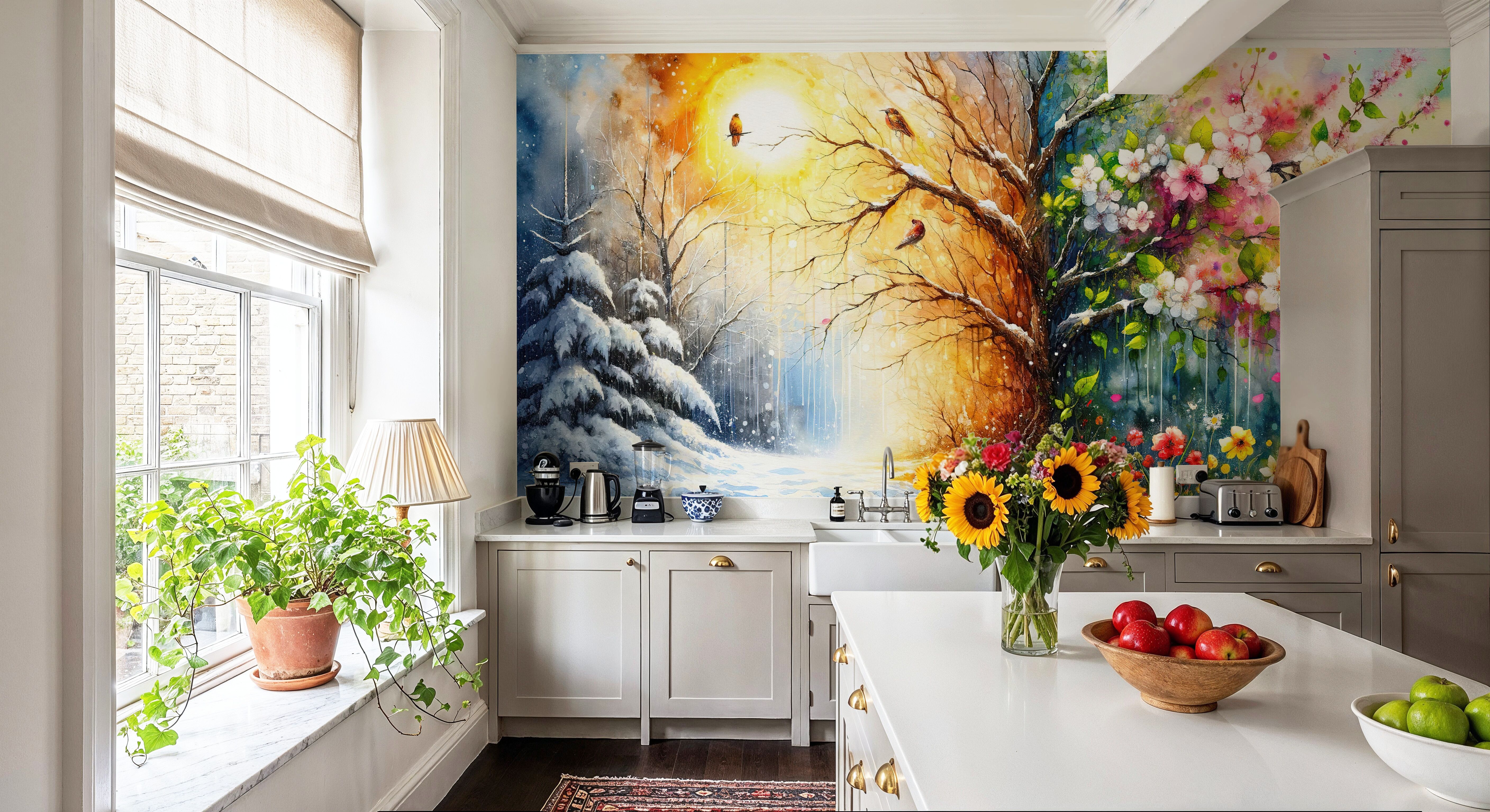 From Winter to Summer in Watercolor, Wallpaper