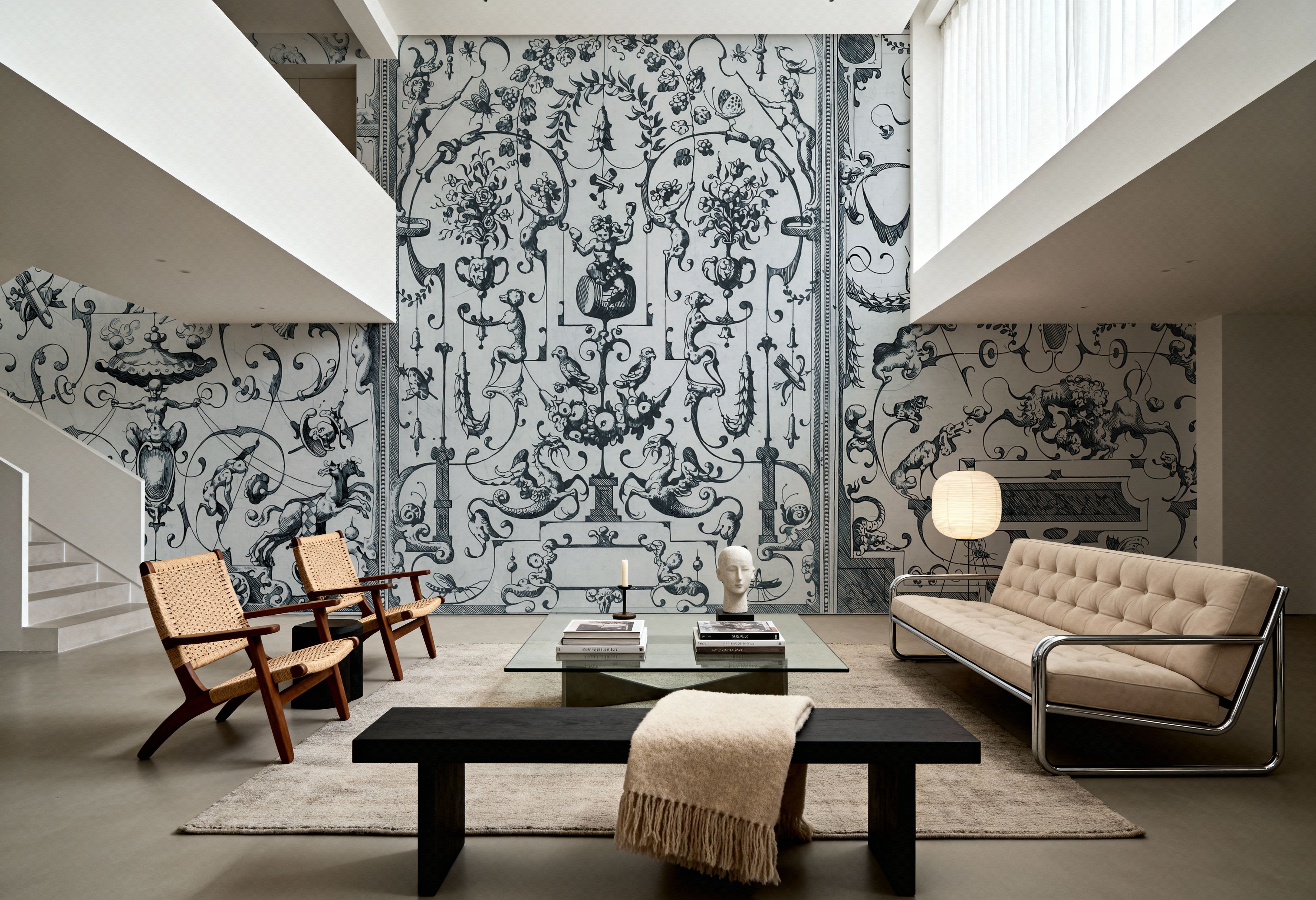 The Blue Drawing Room, Wallpaper