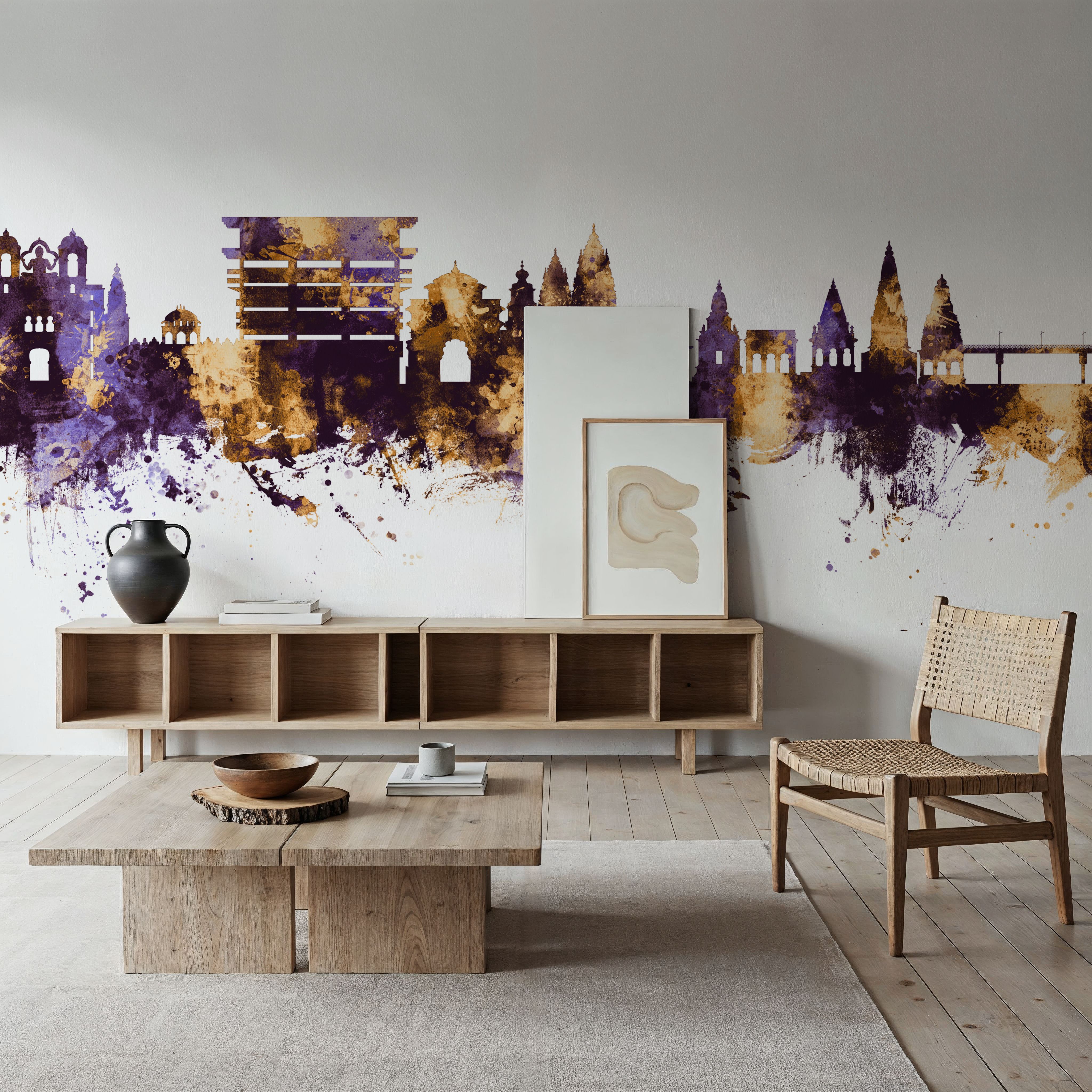 Pandharpur India Skyline Purple & Gold