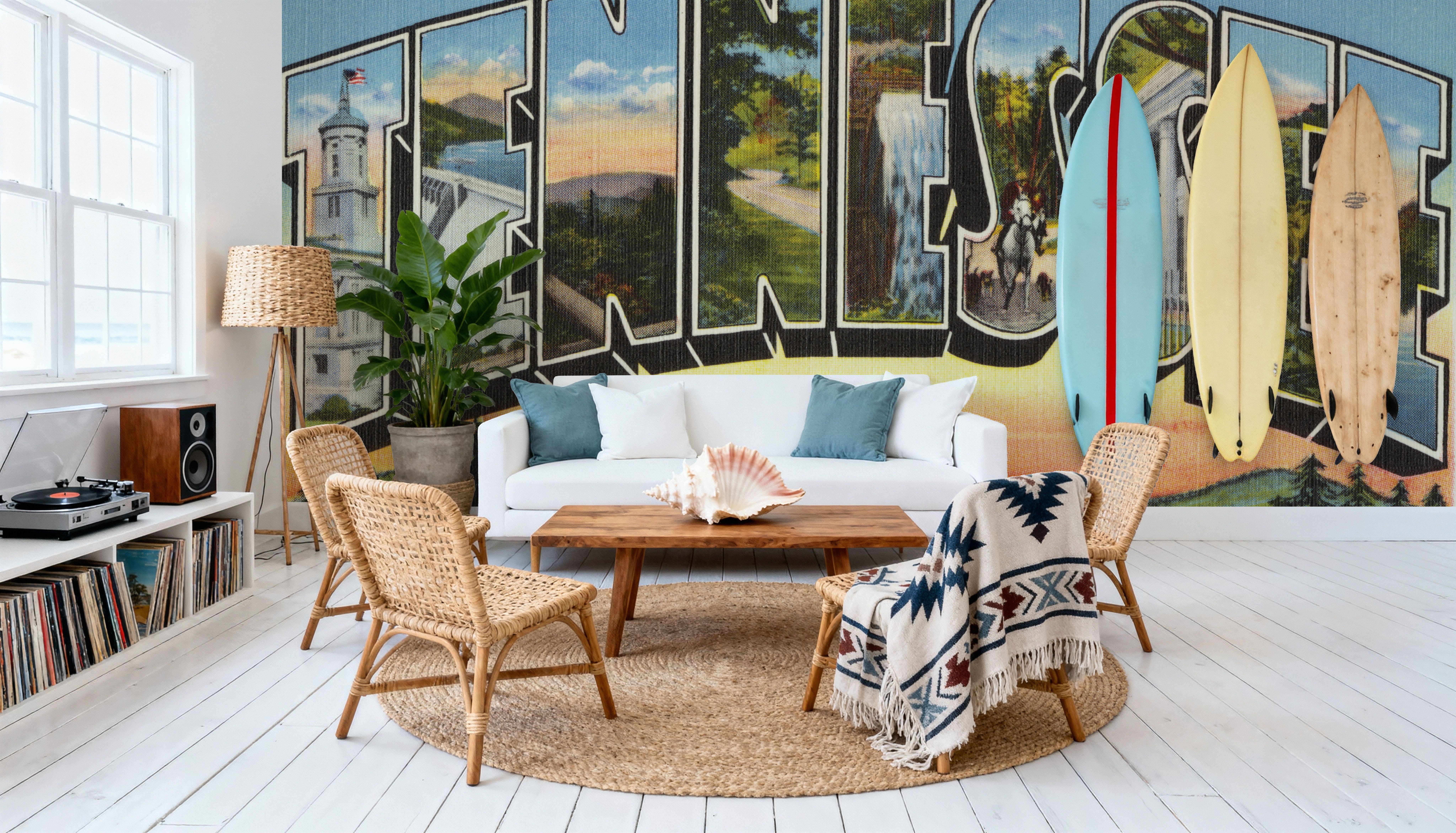 Greetings from Tennessee Landscape - Screenprint Postcard