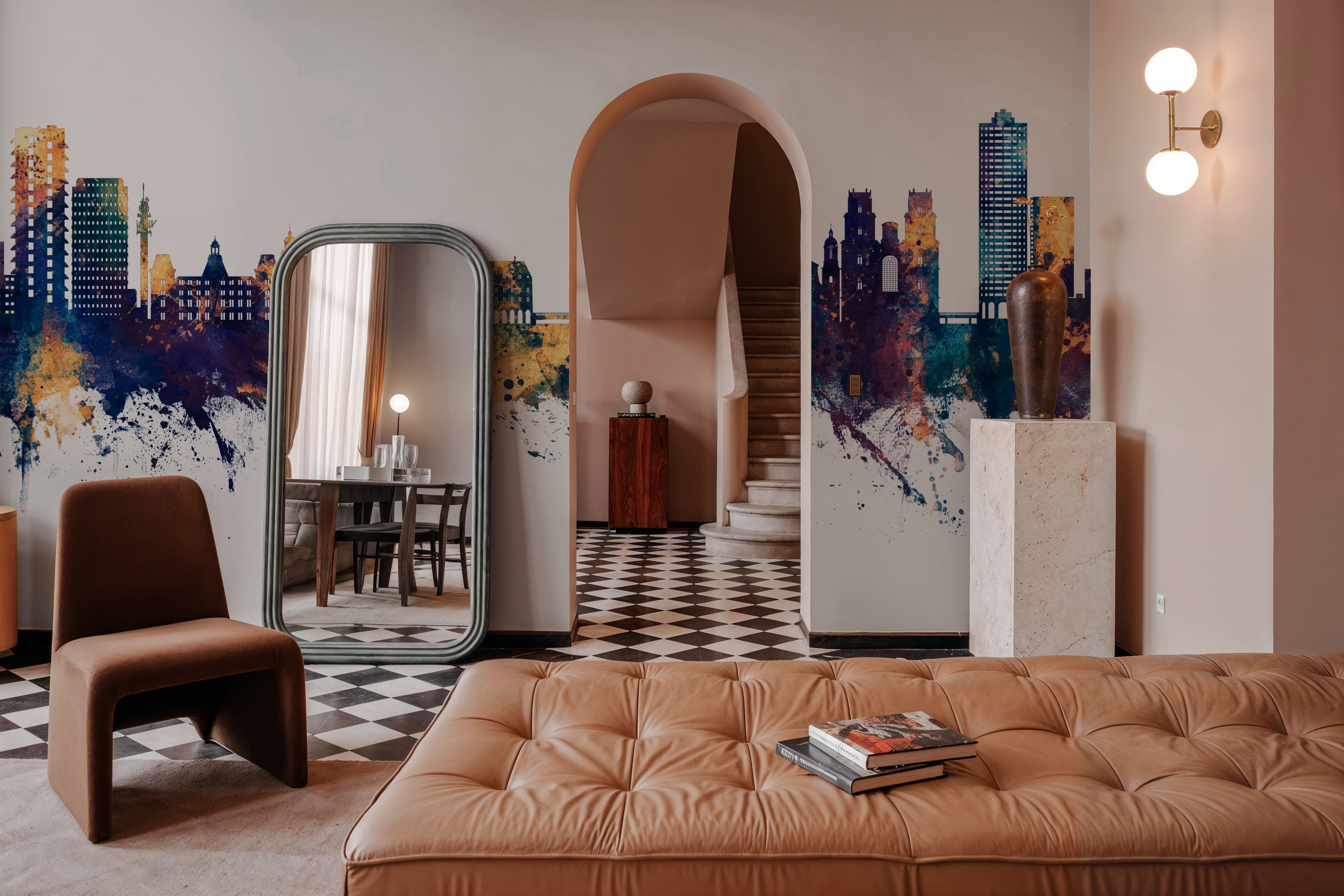 Rennes France Skyline Blue & Bronze