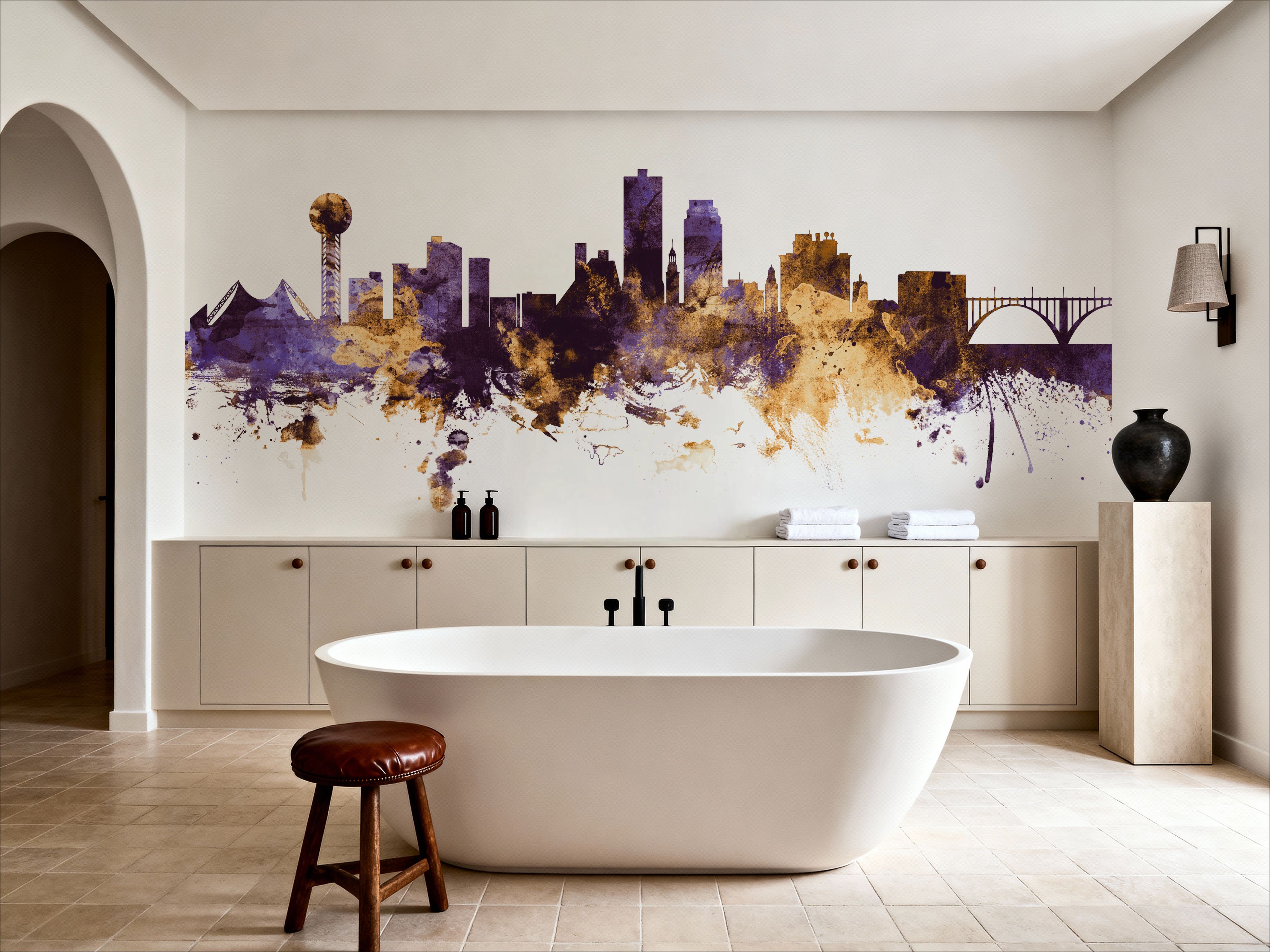 Knoxville Tennessee Skyline Purple & Gold