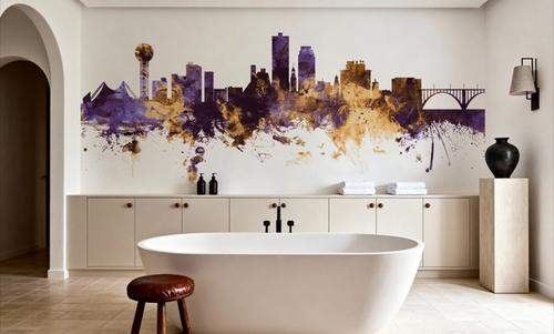 Knoxville Tennessee Skyline Purple & Gold