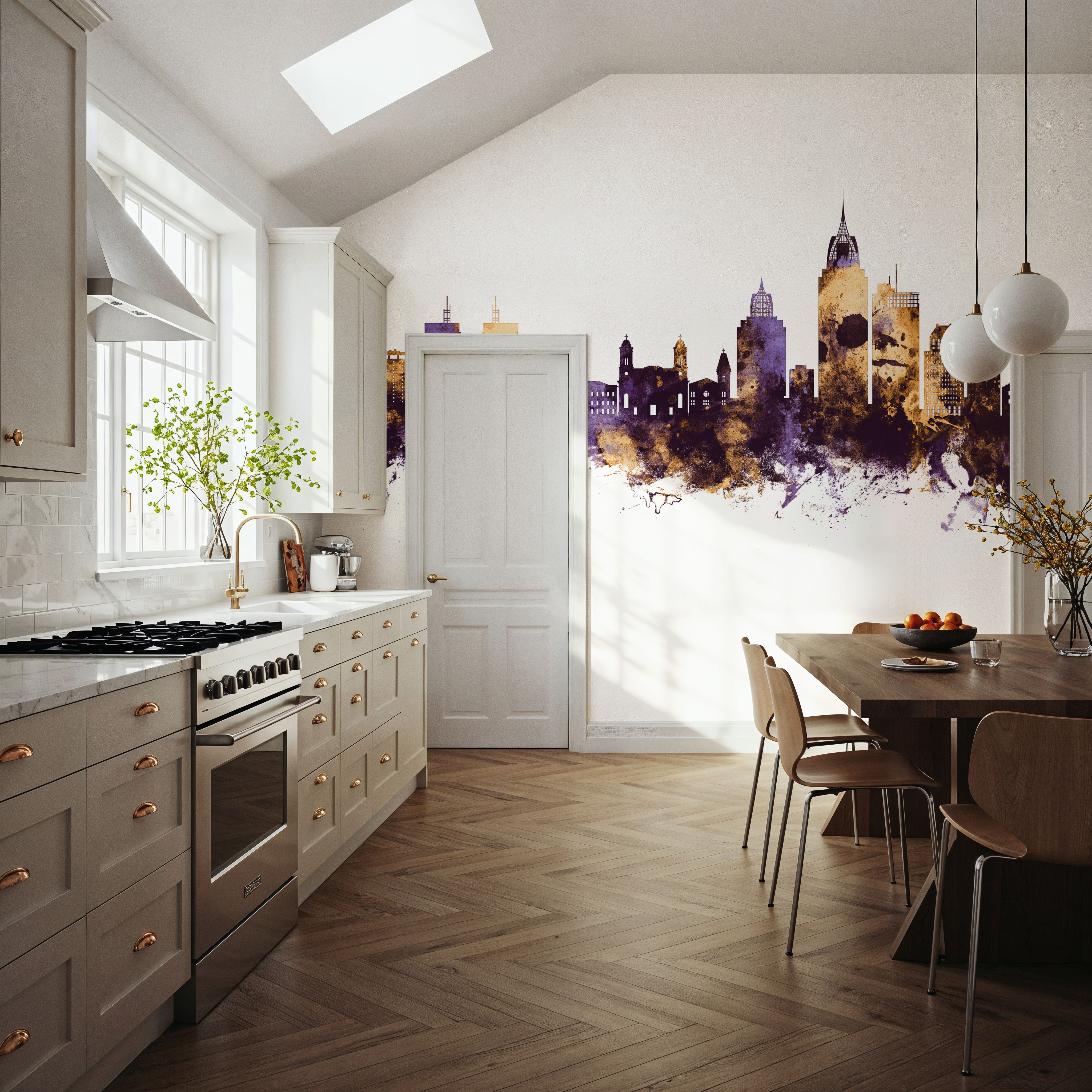 Mobile Alabama Skyline Purple & Gold