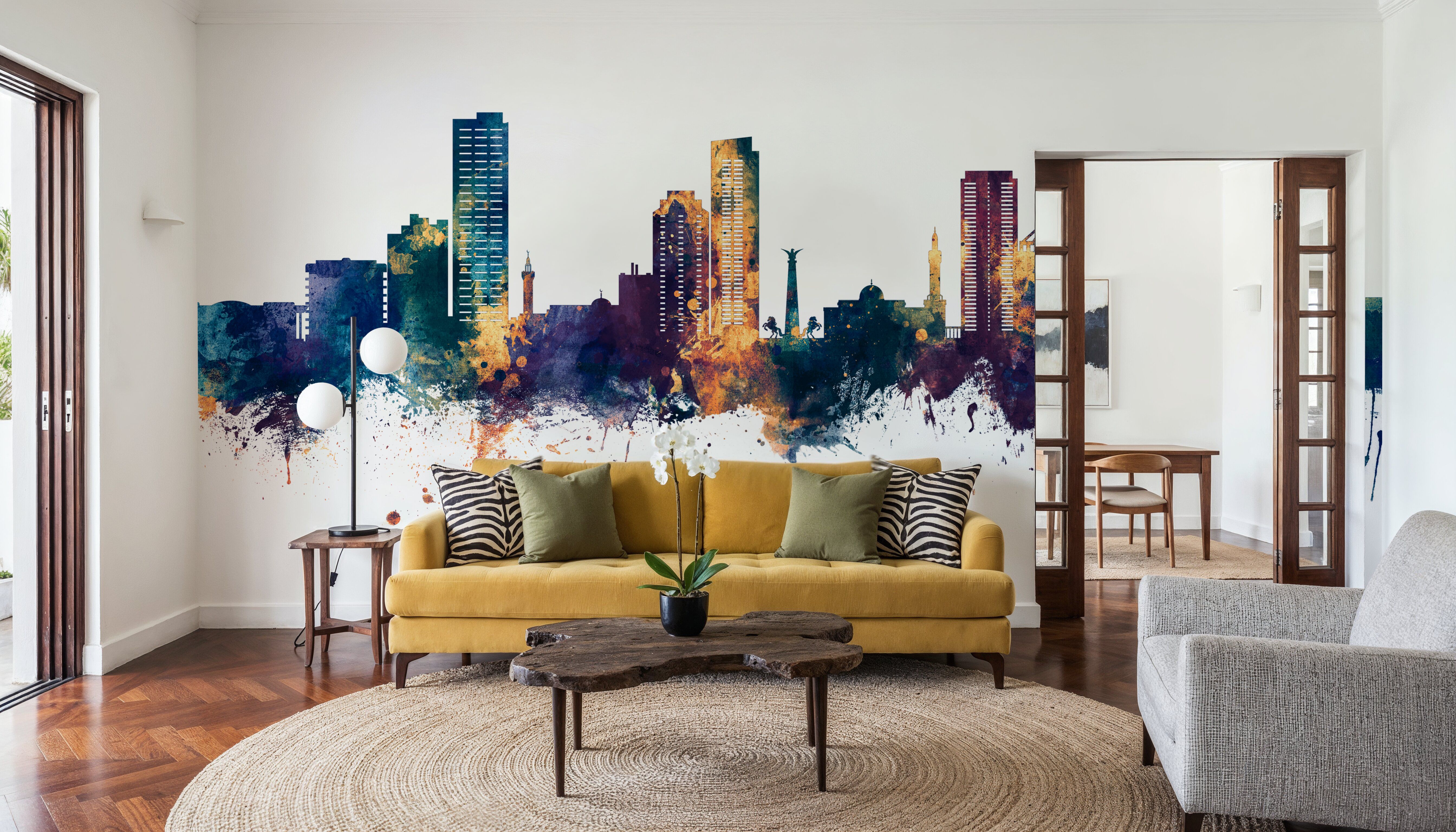 Umm Al Quwain Skyline Blue & Bronze