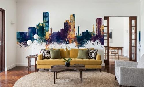 Umm Al Quwain Skyline Blue & Bronze
