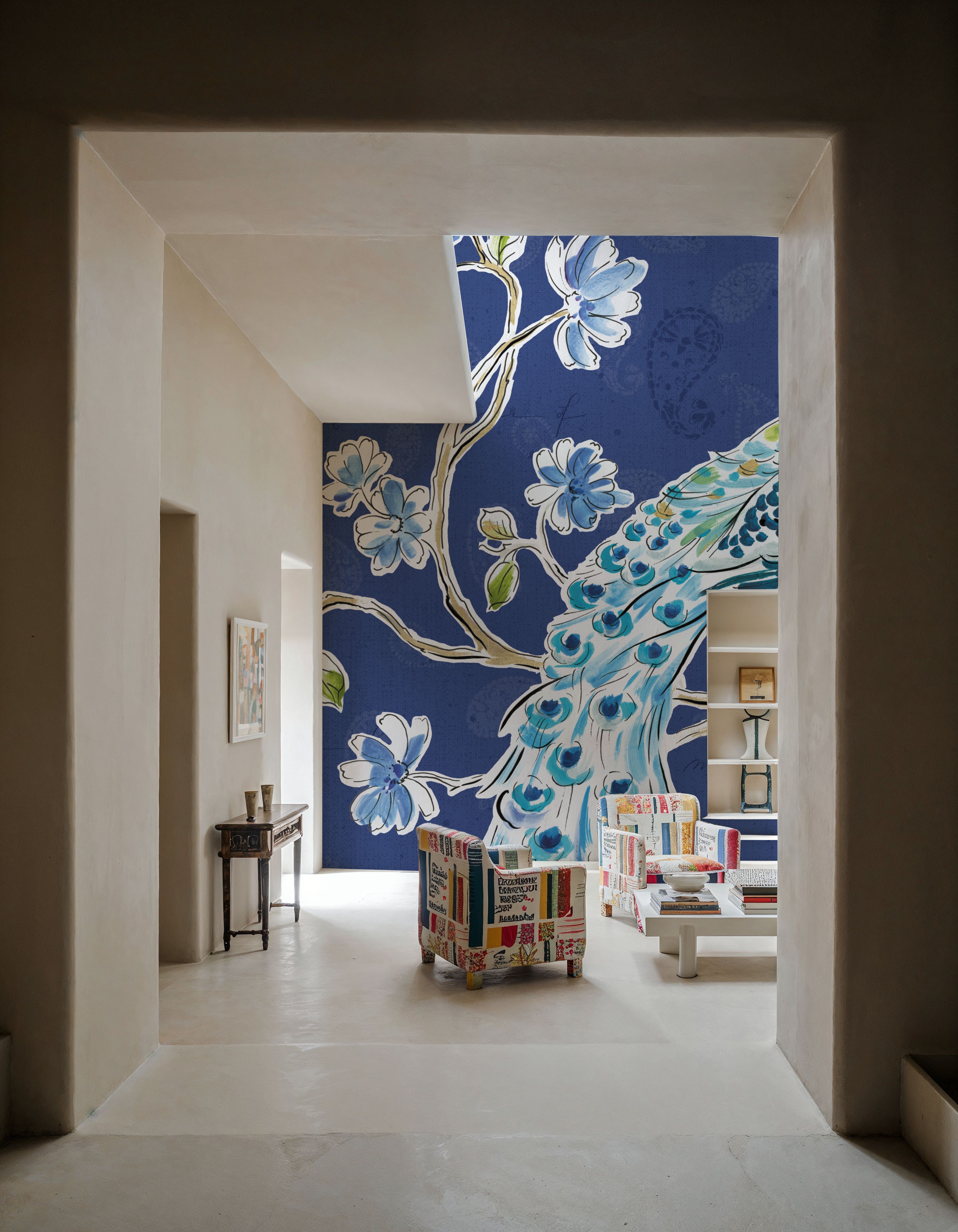 Peacock Allegory II Blue