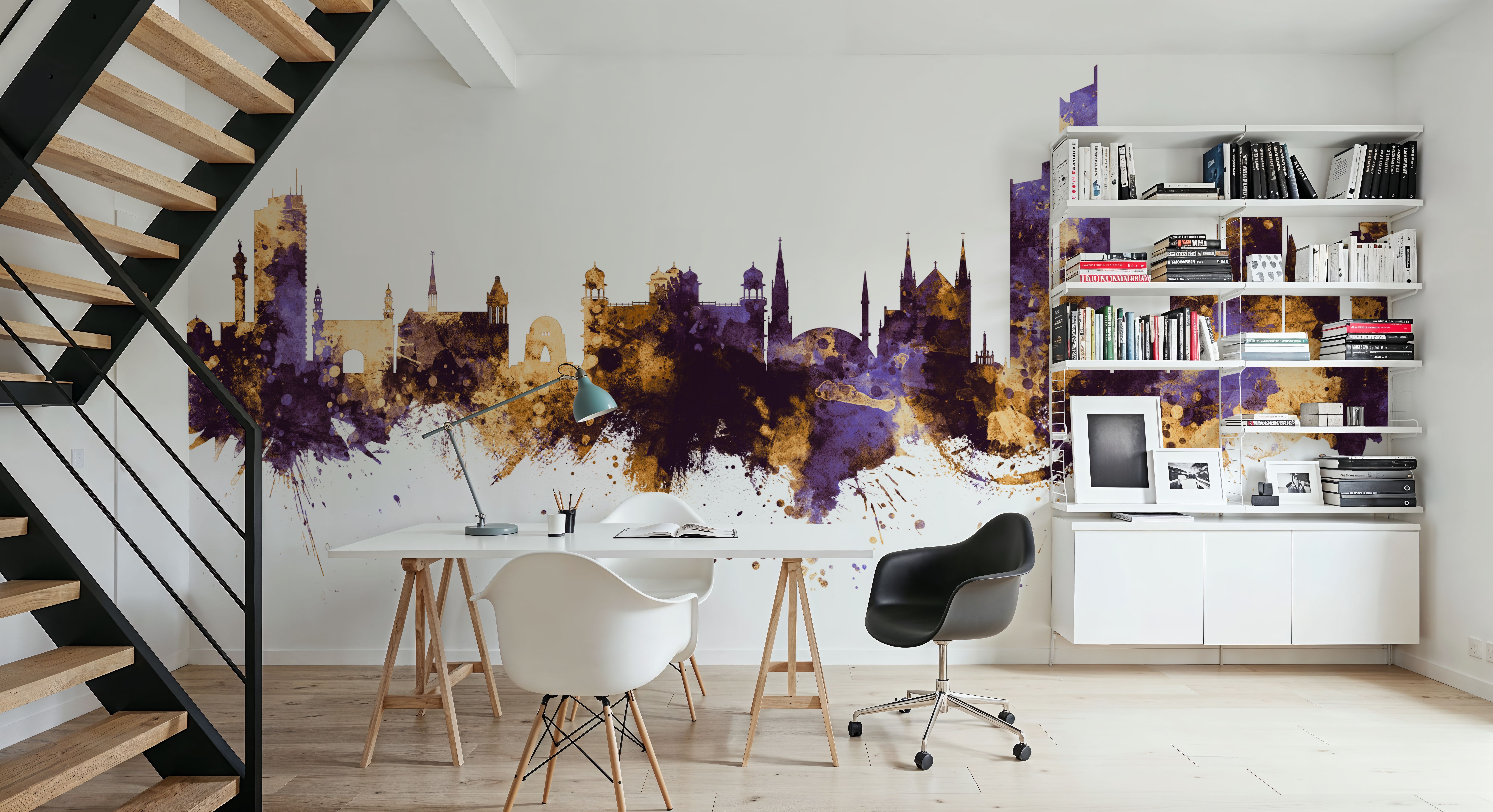Karachi Pakistan Skyline Purple & Gold