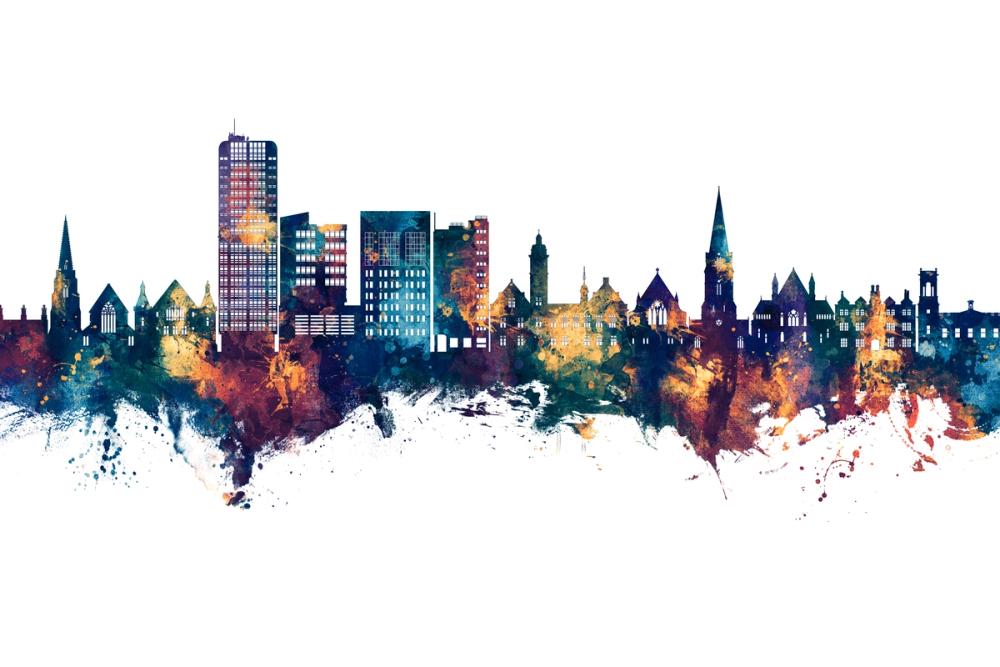 Swindon England Skyline Blue & Bronze