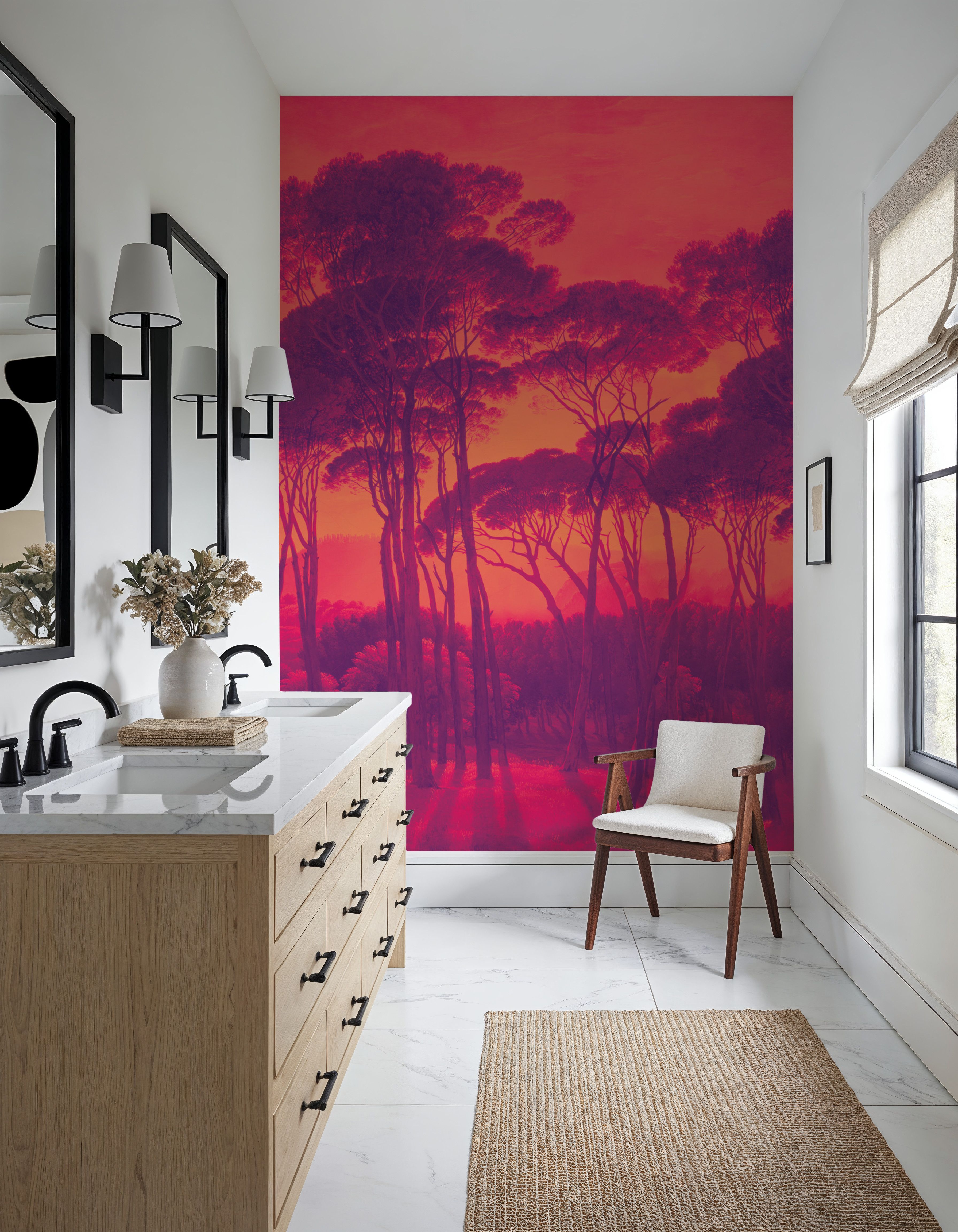 Mediterranean Pine Landscape, Sunset