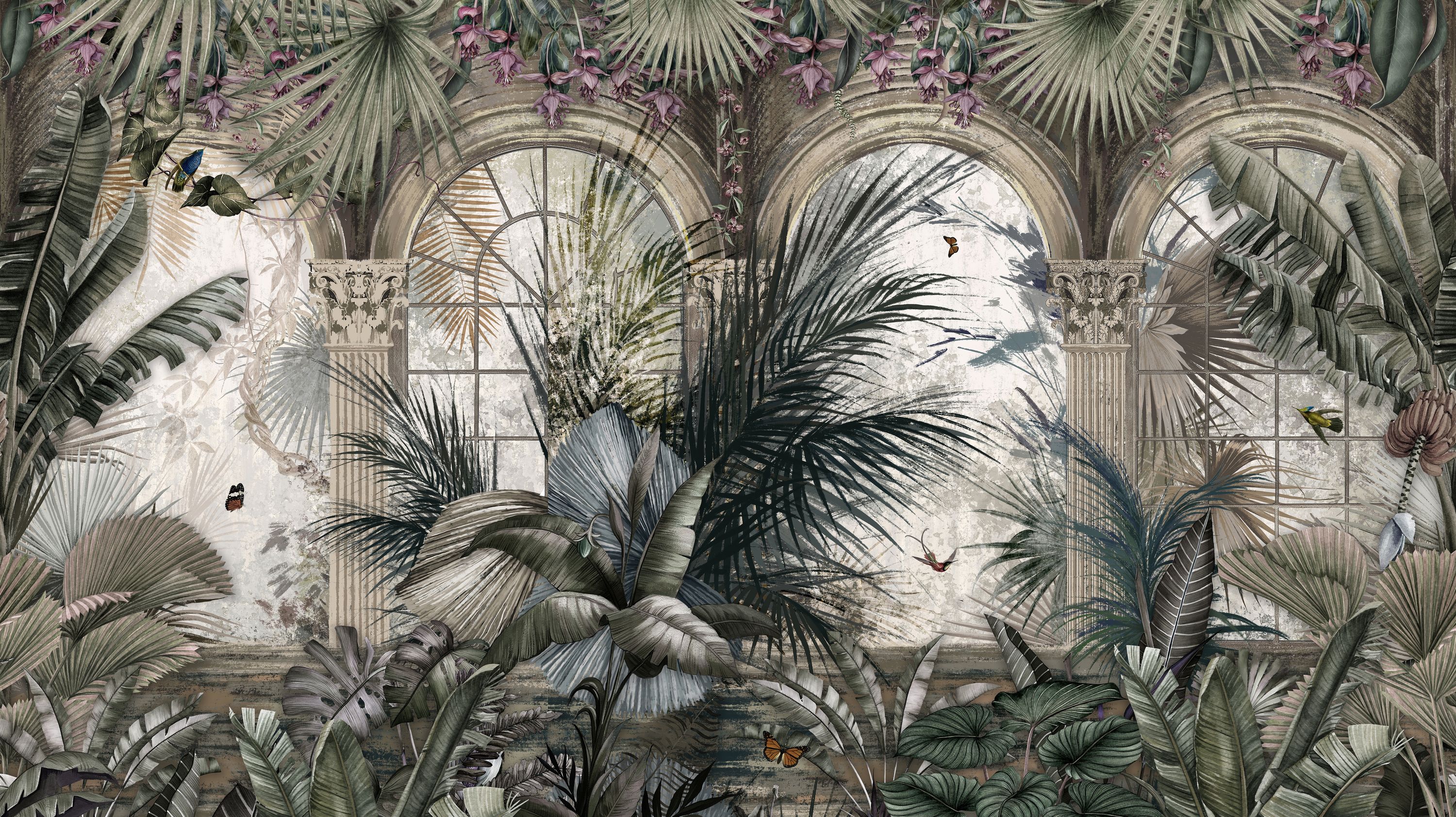 Toile Resource Library Orchid Conservatory Toile Wallpaper - Brown – US  Wall Decor