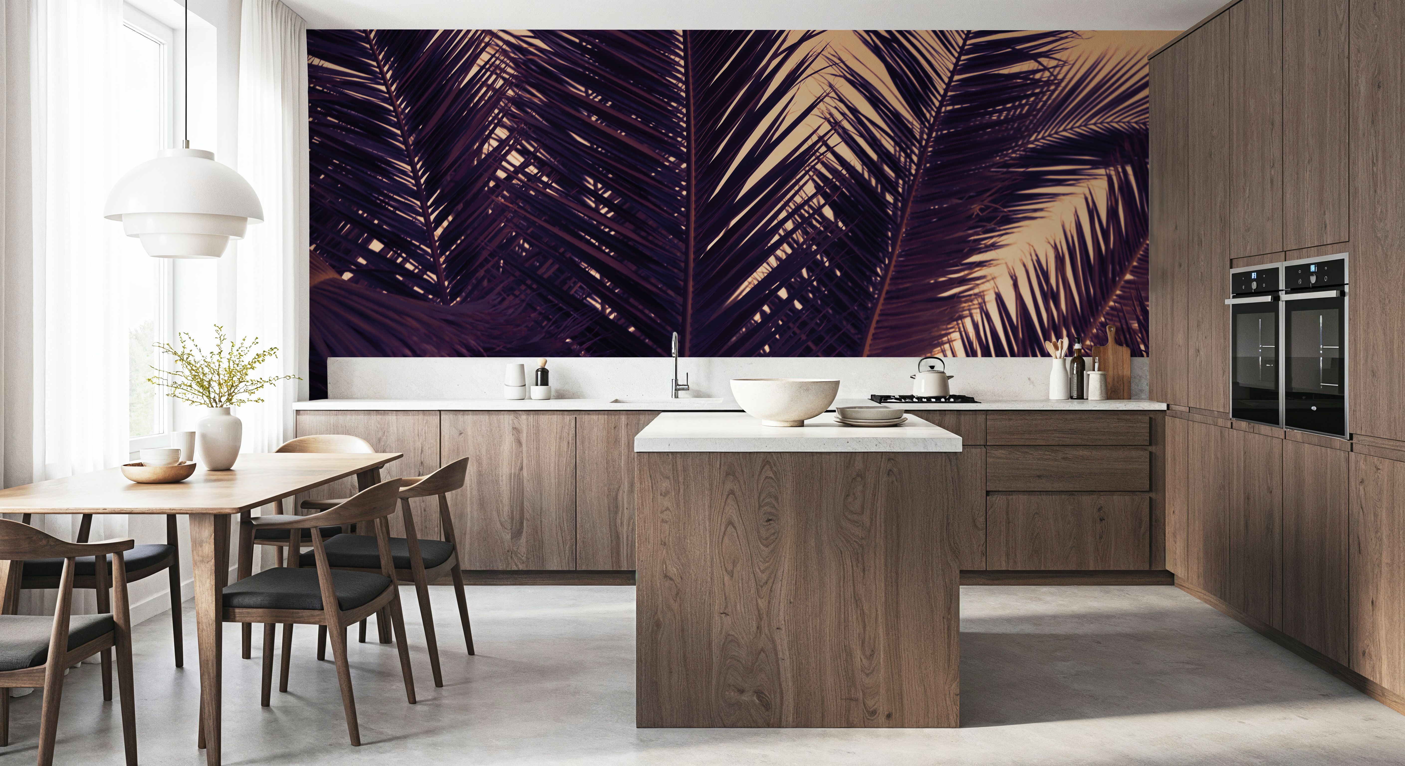 Shy Palm Leaves, Wallpaper